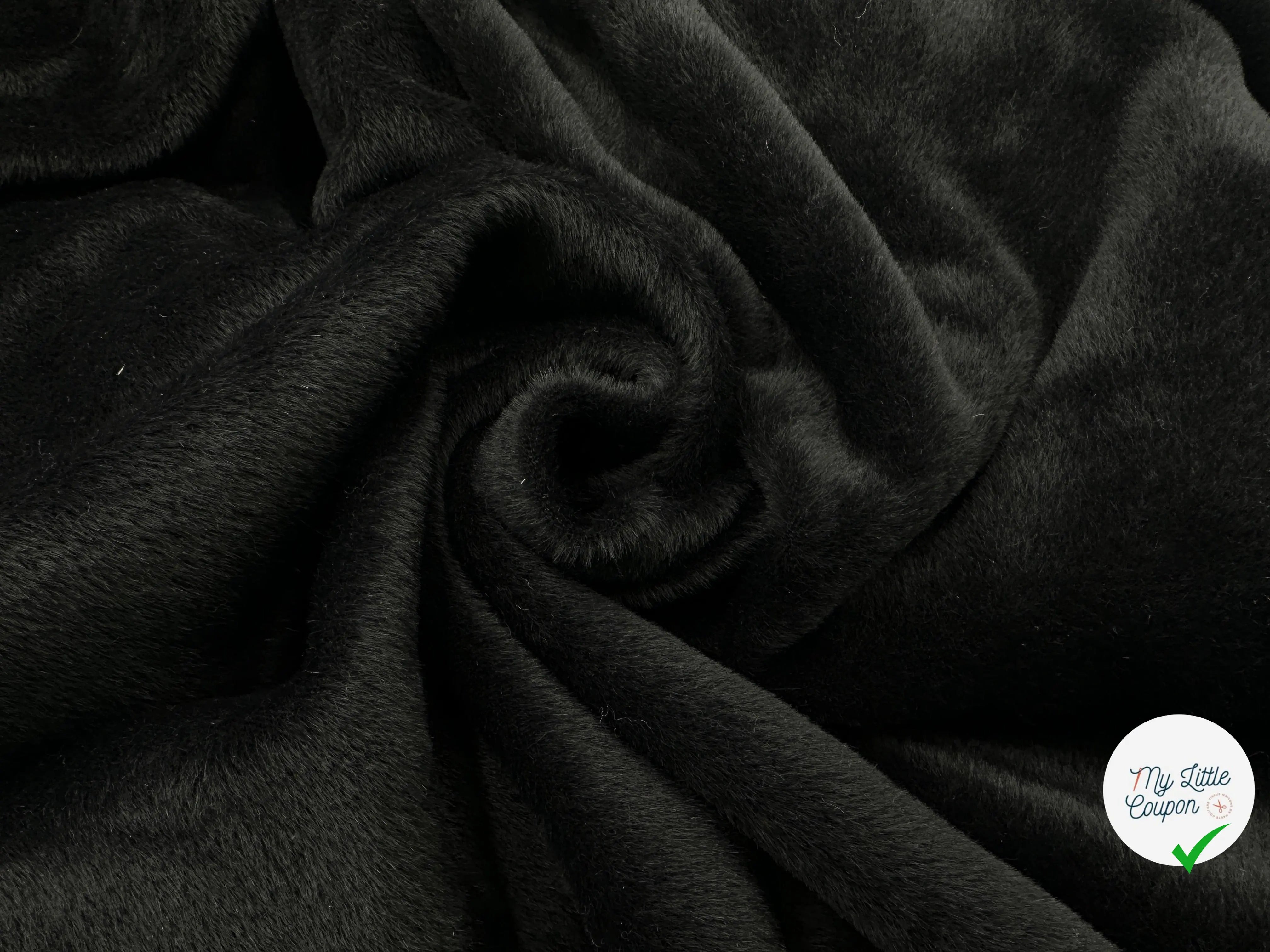 LAINAGE MANTEAU FOURRURE ALPAGA NOIR POILS COURT - My Little Coupon - tissu - coudre