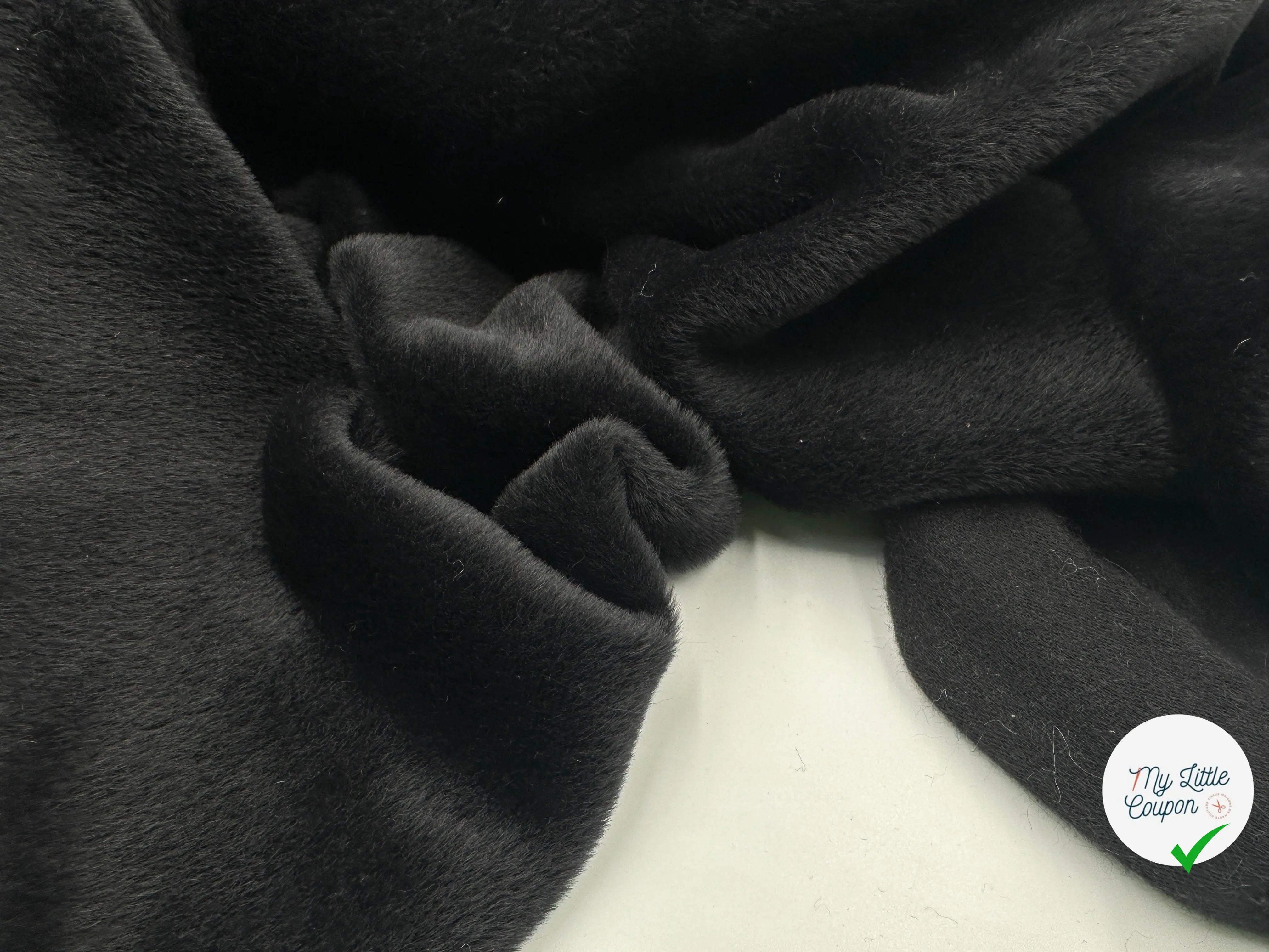 LAINAGE MANTEAU FOURRURE ALPAGA NOIR POILS COURT - My Little Coupon - tissu - coudre