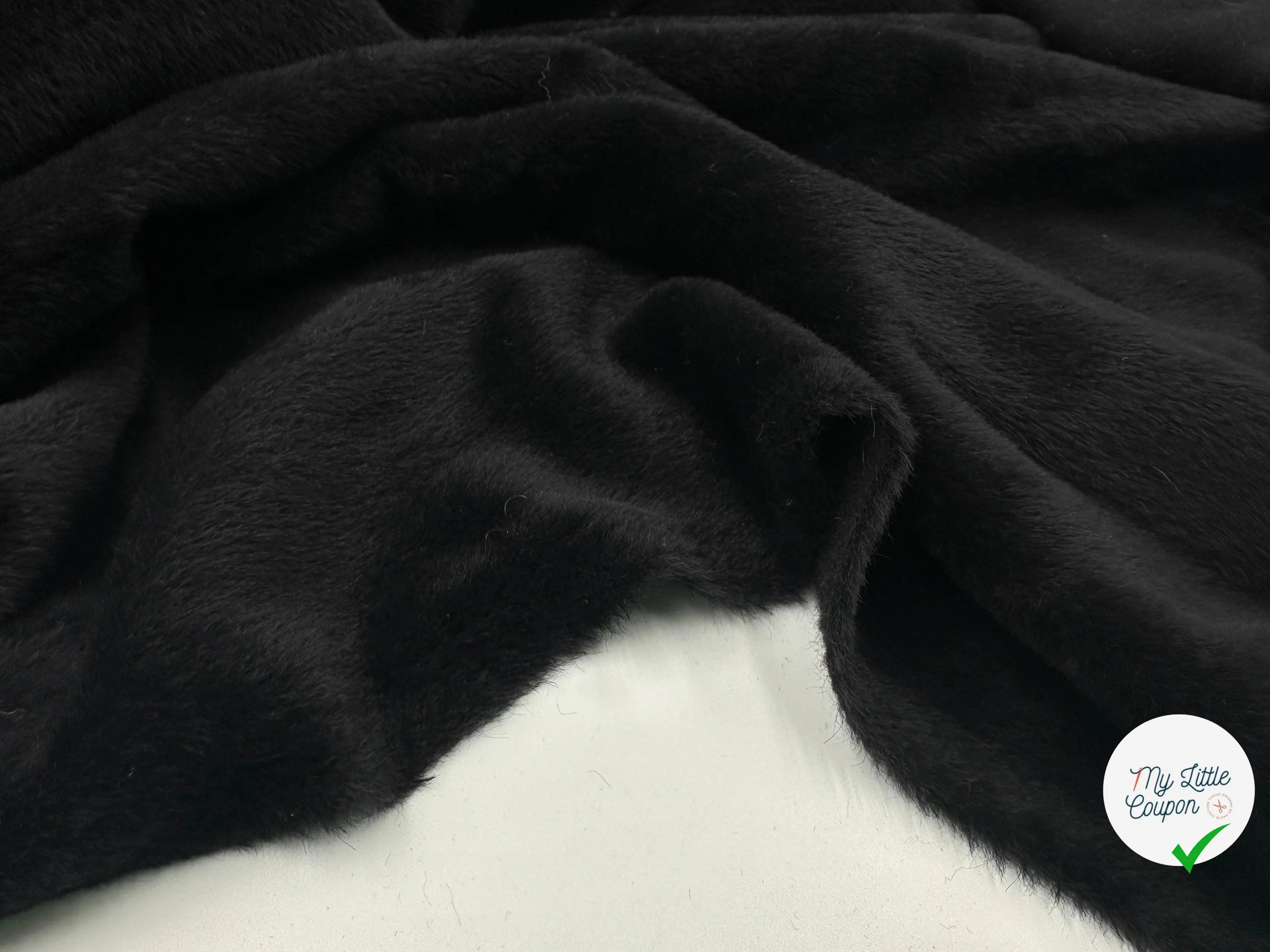 LAINAGE MANTEAU FOURRURE ALPAGA NOIR POILS COURT - My Little Coupon - tissu - coudre