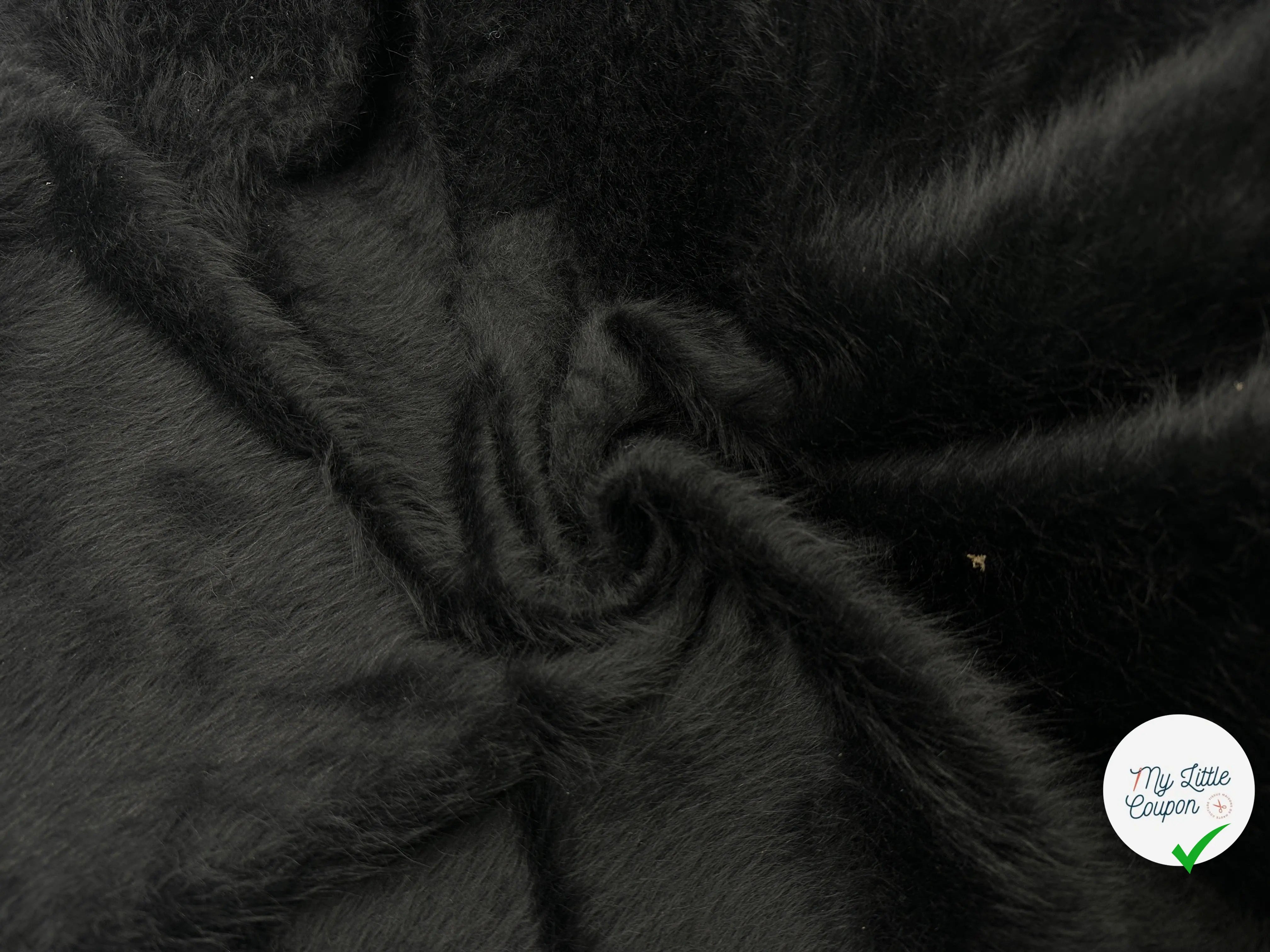 LAINAGE MANTEAU FOURRURE ALPAGA NOIR POILS LONGS - My Little Coupon - tissu - coudre