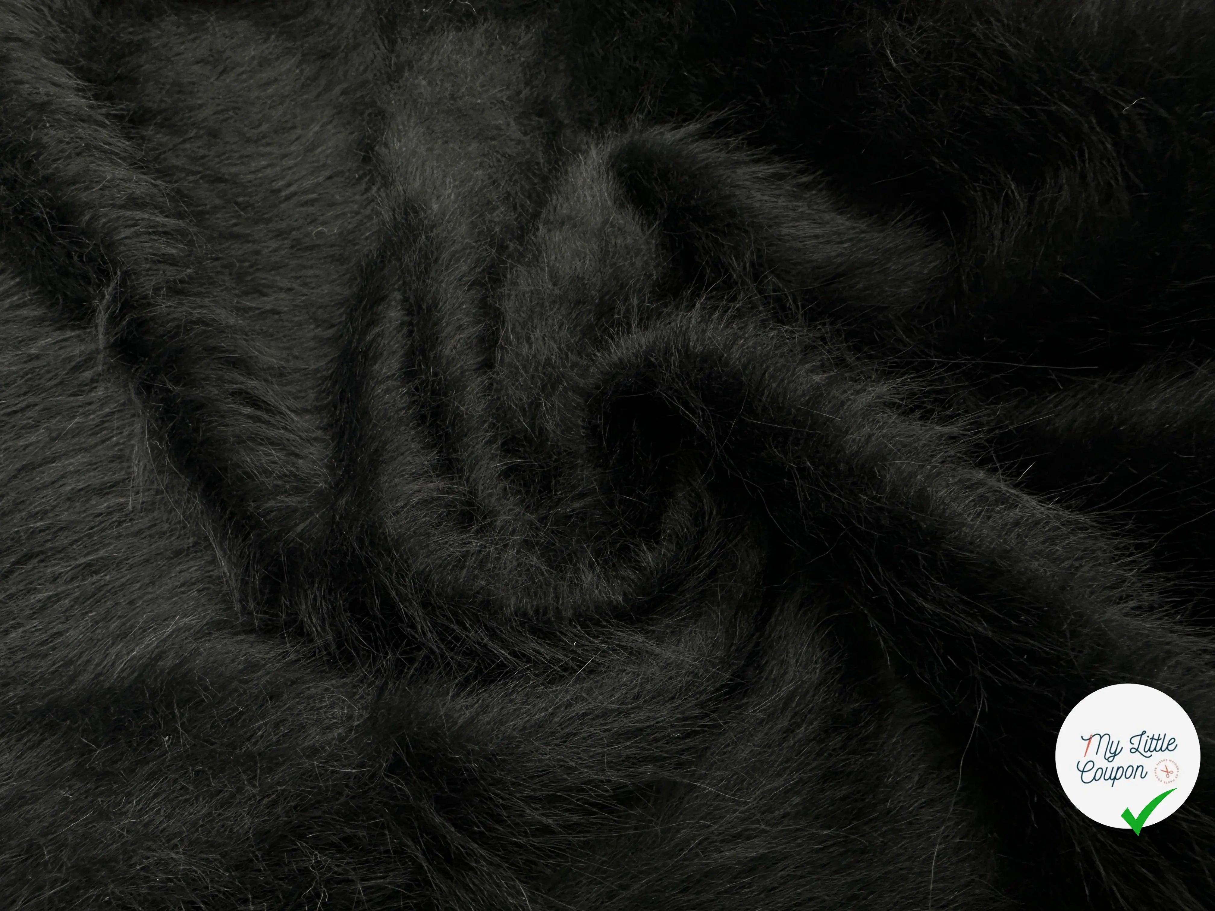LAINAGE MANTEAU FOURRURE ALPAGA NOIR POILS LONGS - My Little Coupon - tissu - coudre