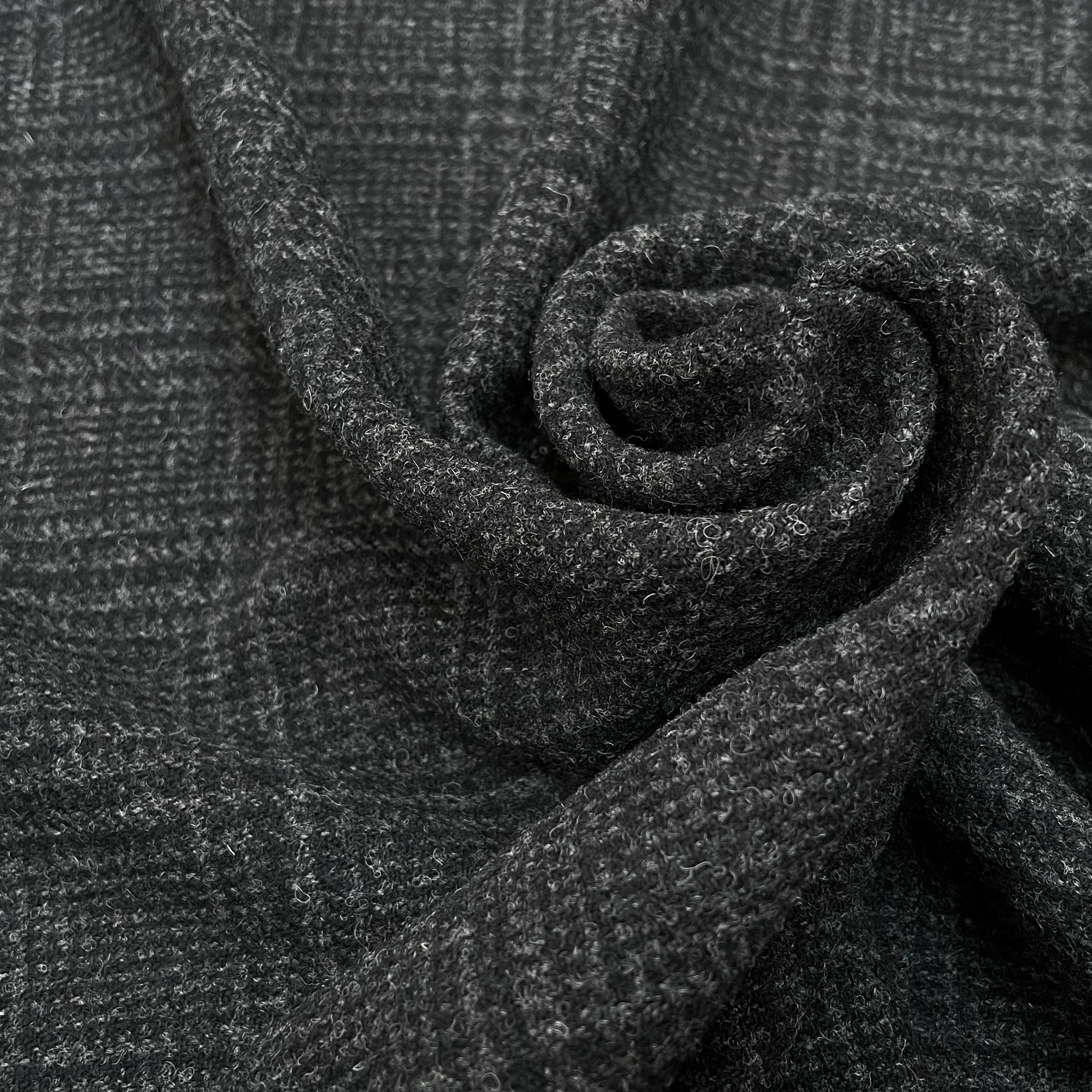 LAINAGE MANTEAU HIGHLAND STYLE GRIS FONCÉ ET NOIR - My Little Coupon