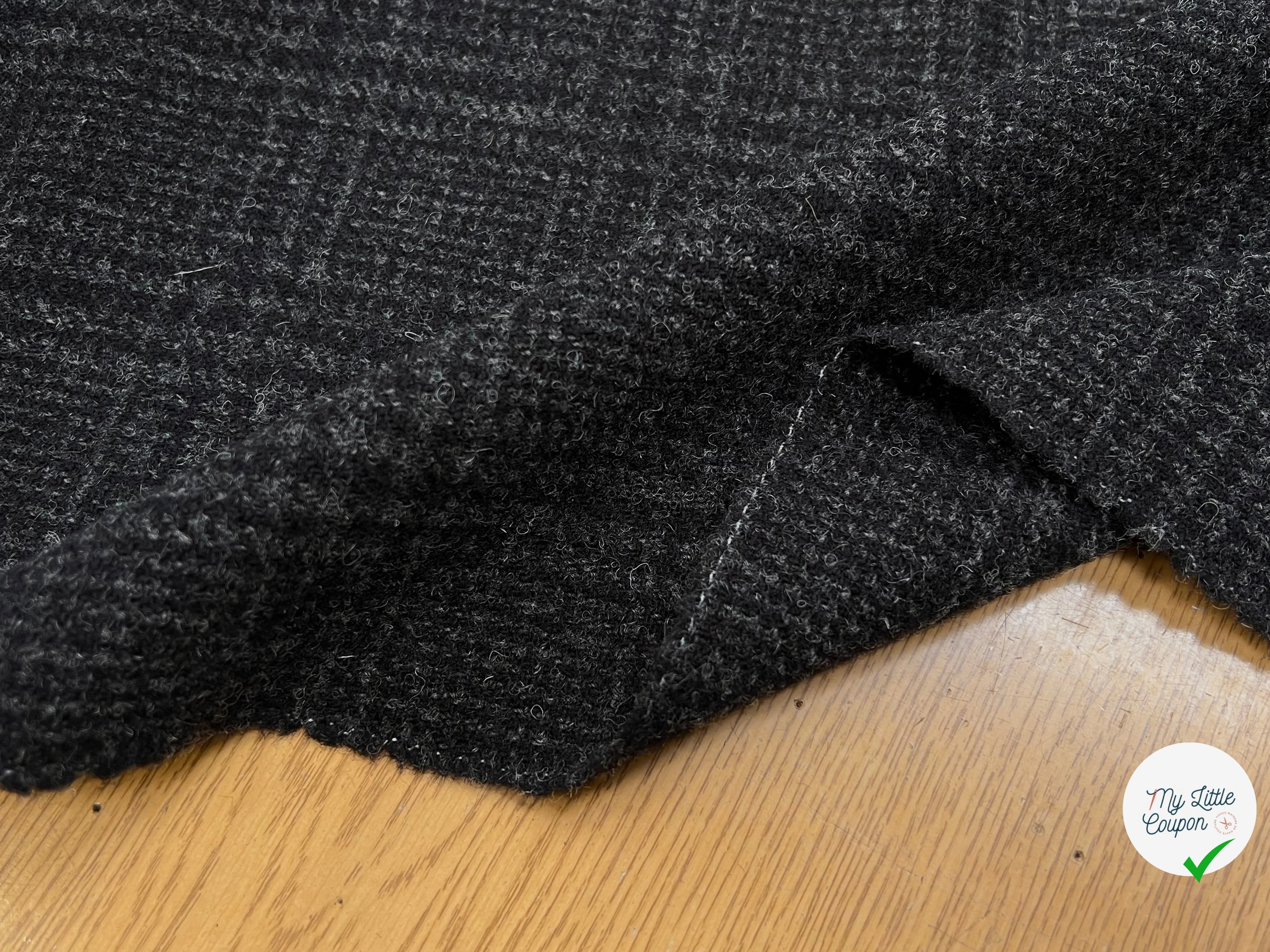 LAINAGE MANTEAU HIGHLAND STYLE GRIS FONCÉ ET NOIR - My Little Coupon