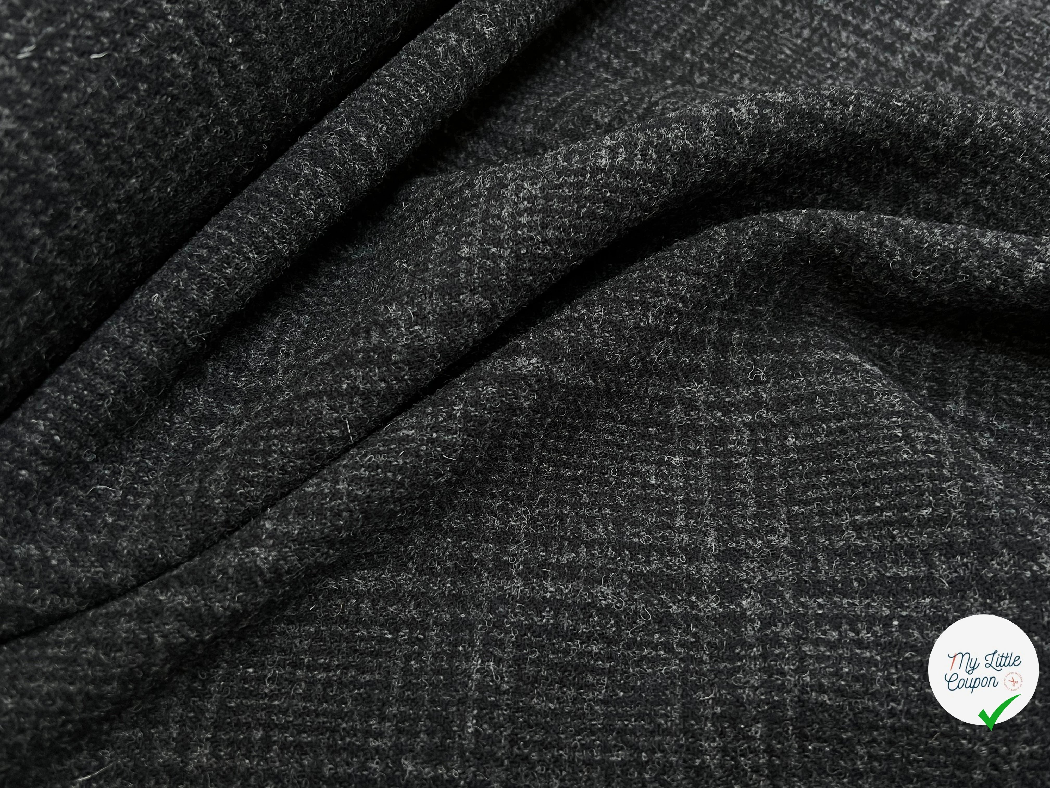 LAINAGE MANTEAU HIGHLAND STYLE GRIS FONCÉ ET NOIR - My Little Coupon