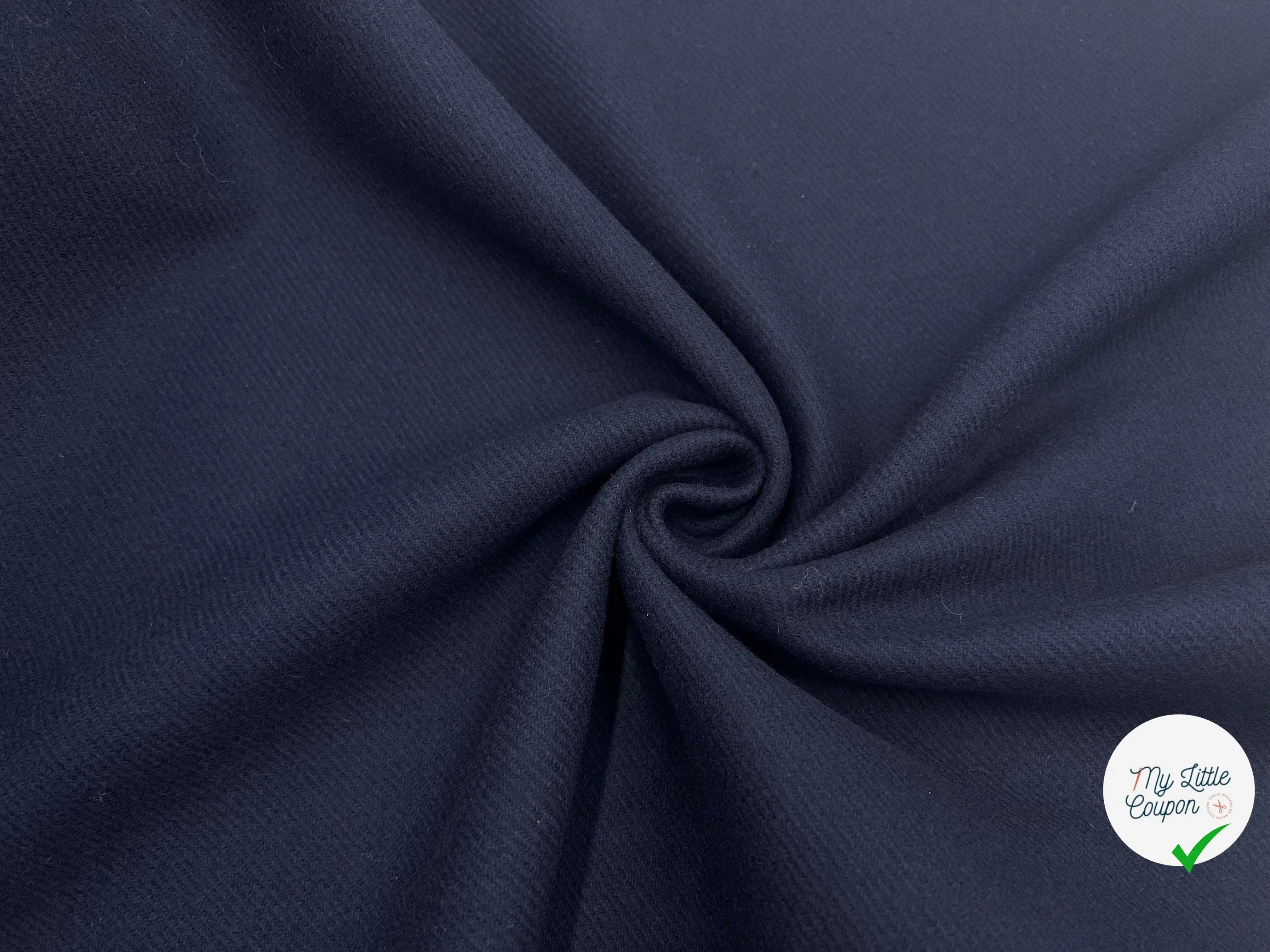 LAINAGE MANTEAU LÉGÈREMENT STRIÉ SUBLIME BLEU MARINE - My Little Coupon - tissu - coudre