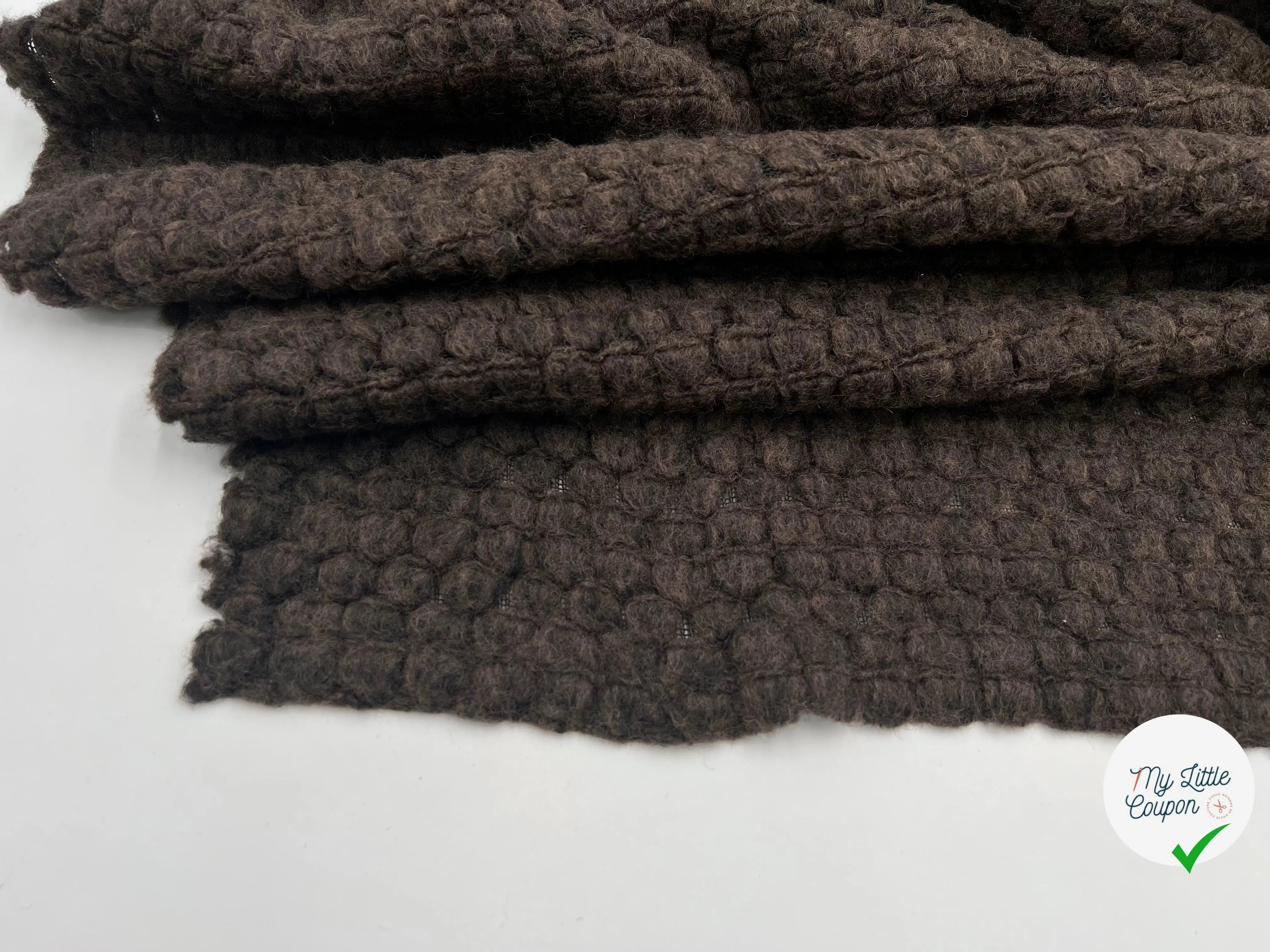 LAINAGE MANTEAU NUAGES MARRON FAÇON TRICOT - My Little Coupon - tissu - coudre