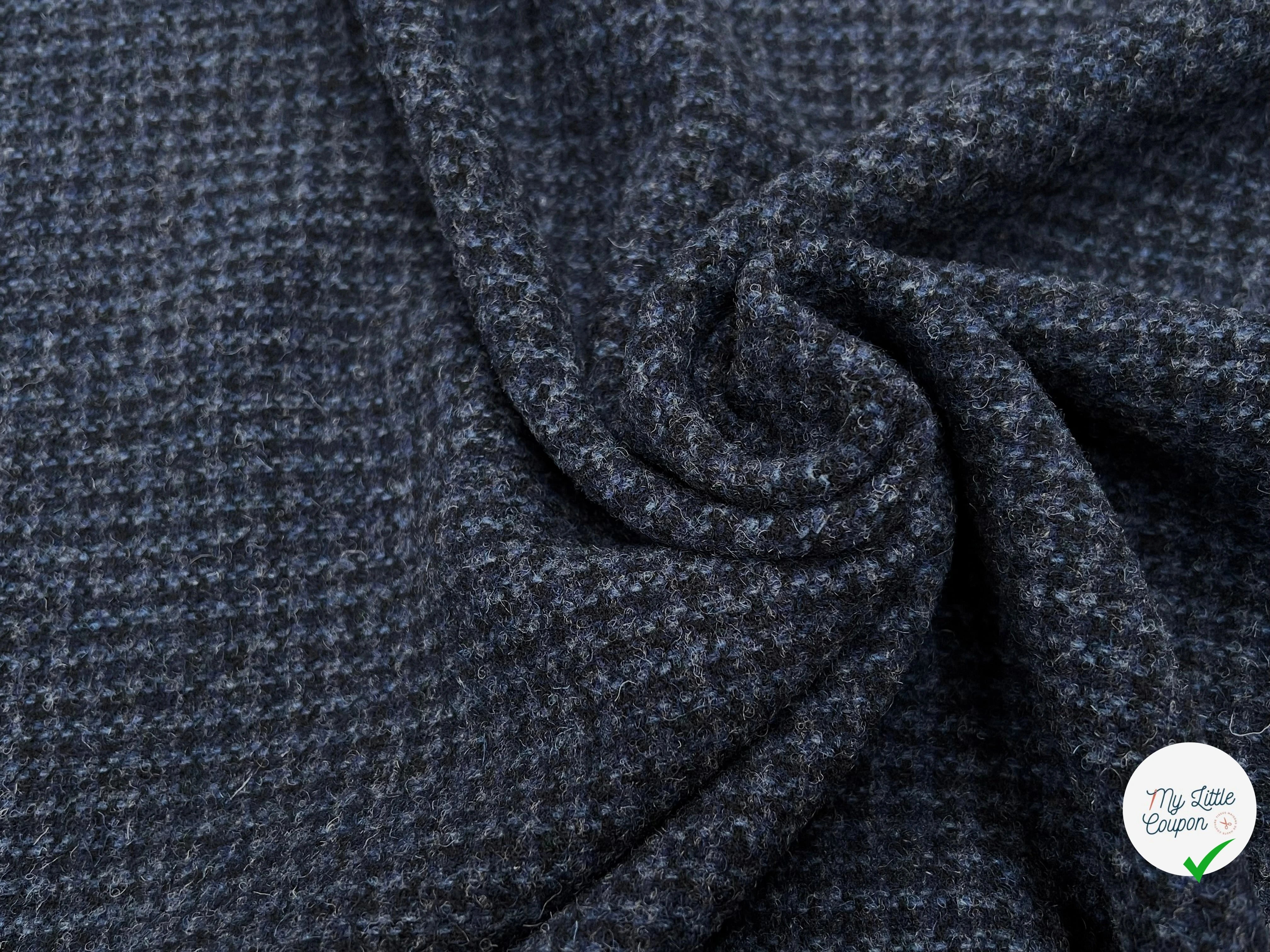 LAINAGE MANTEAU PETIT CARREAUX CHIC BLEU 100% LAINE 145CM - My Little Coupon