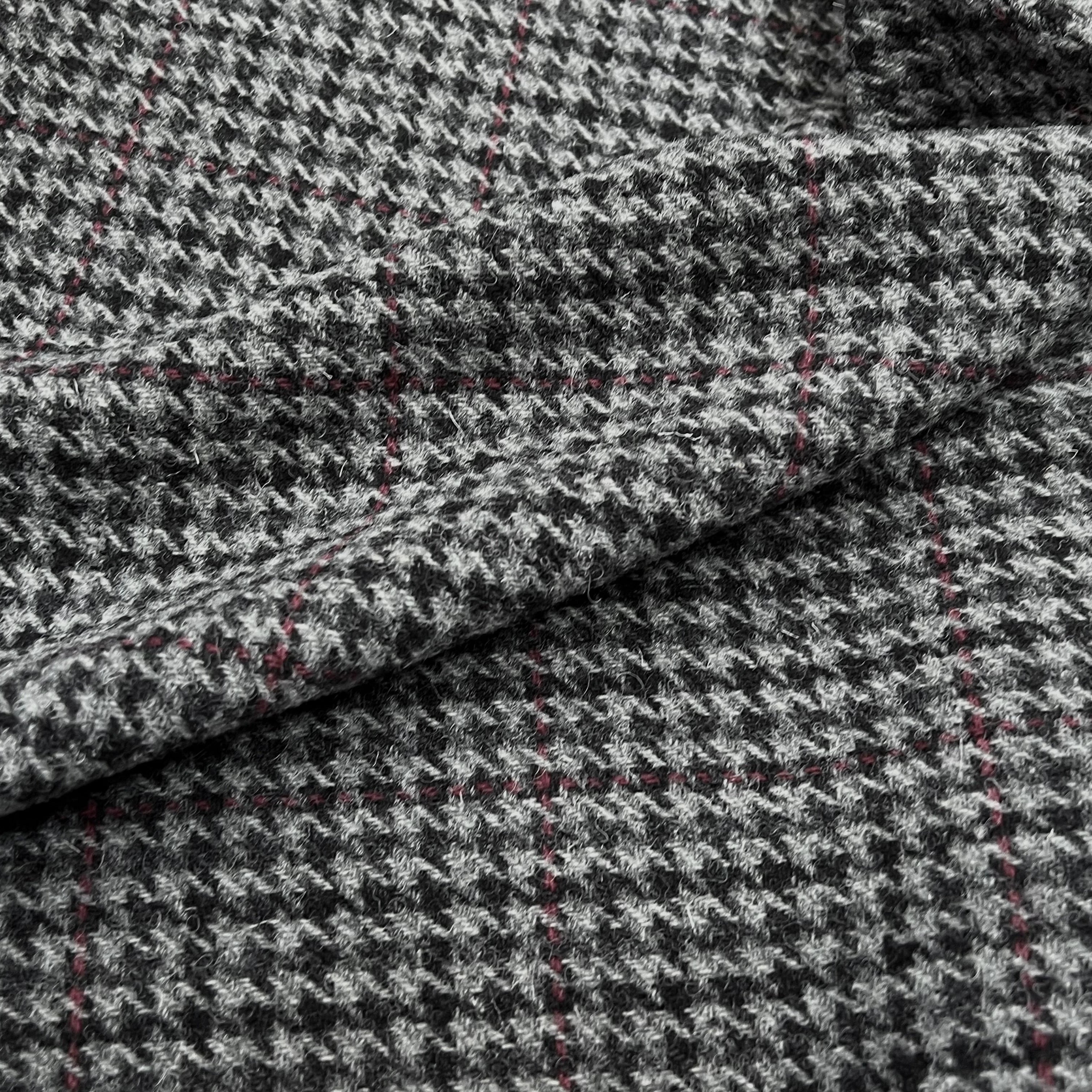 LAINAGE MANTEAU PIED DE COQ GRIS À CARREAUX 100% LAINE - My Little Coupon