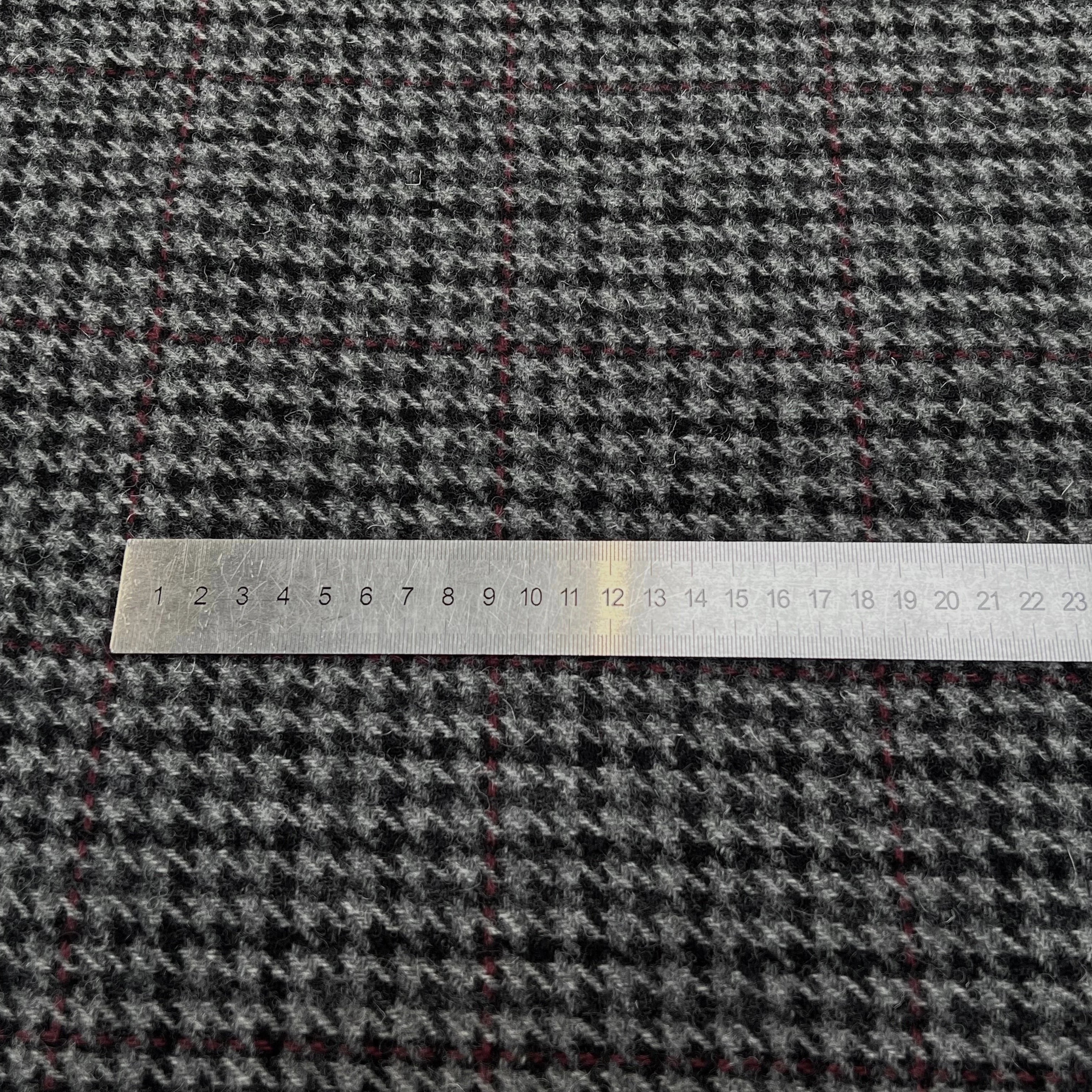 LAINAGE MANTEAU PIED DE COQ GRIS À CARREAUX 100% LAINE - My Little Coupon