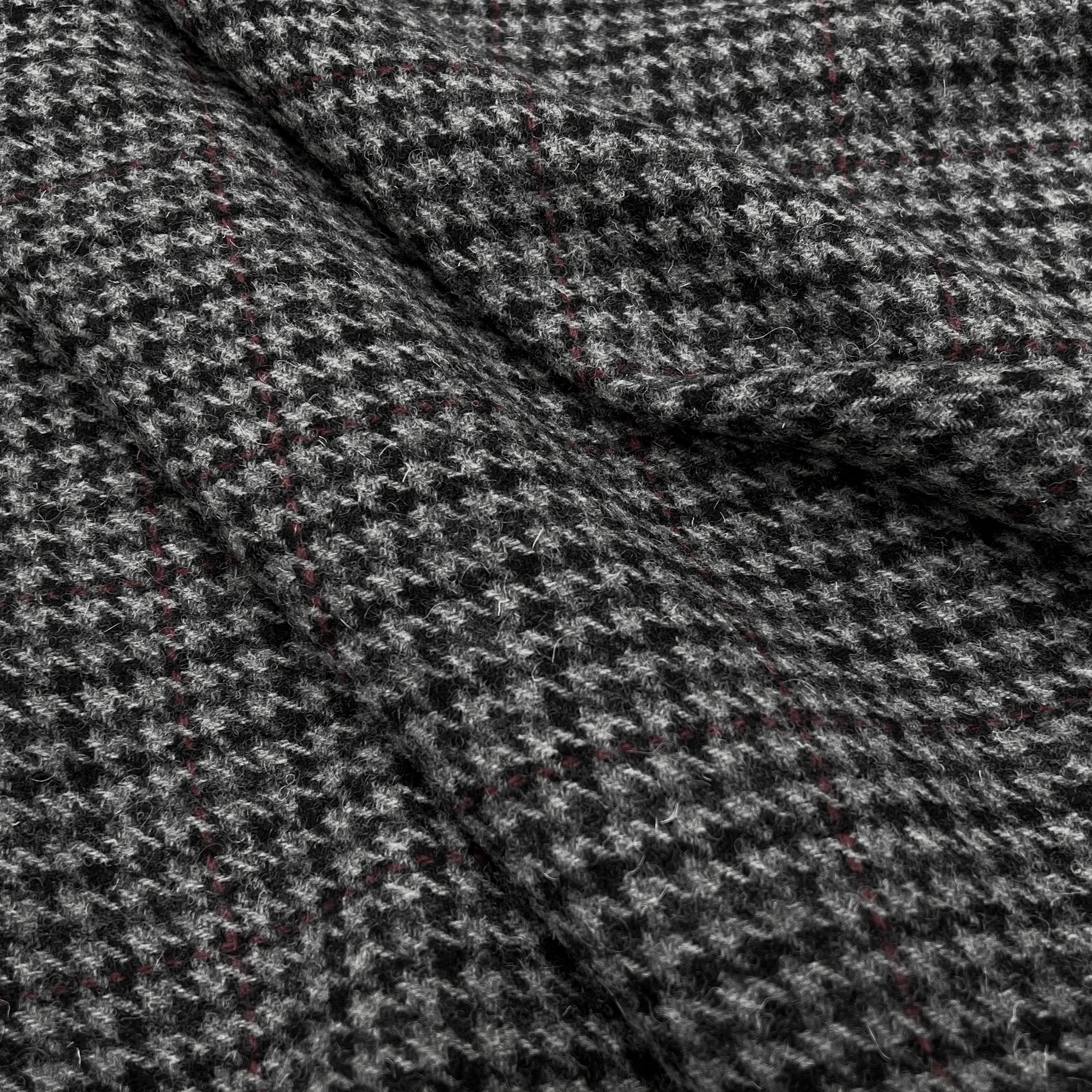 LAINAGE MANTEAU PIED DE COQ GRIS À CARREAUX 100% LAINE - My Little Coupon