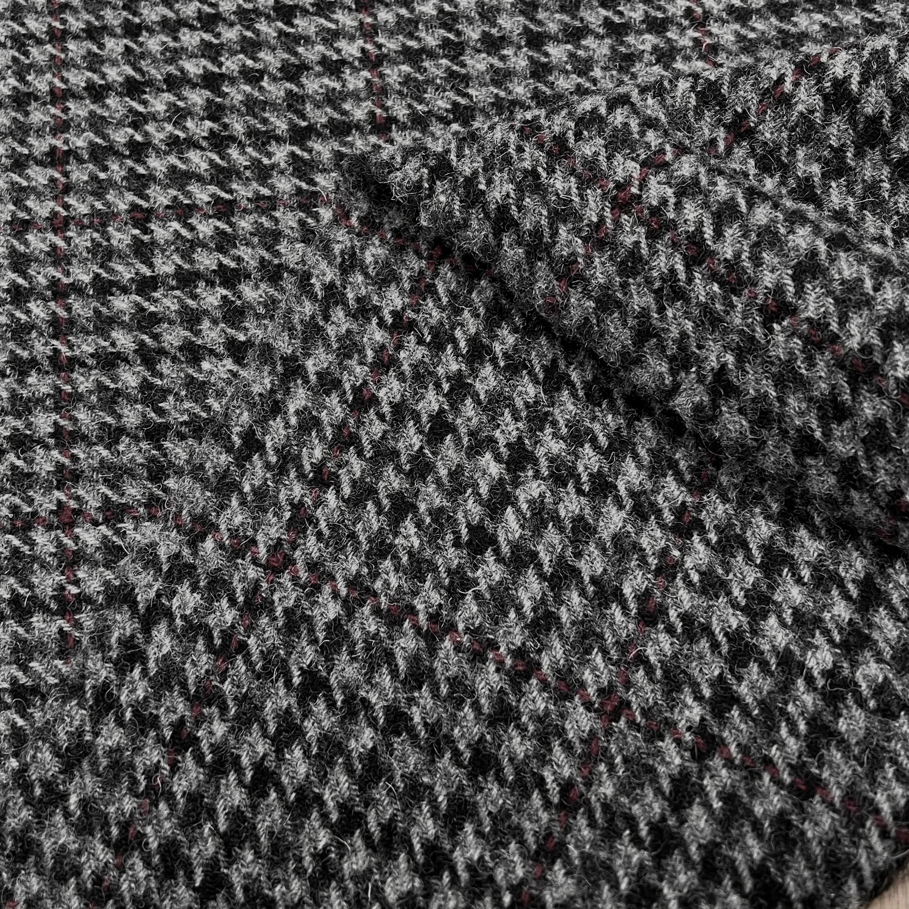 LAINAGE MANTEAU PIED DE COQ GRIS À CARREAUX 100% LAINE - My Little Coupon