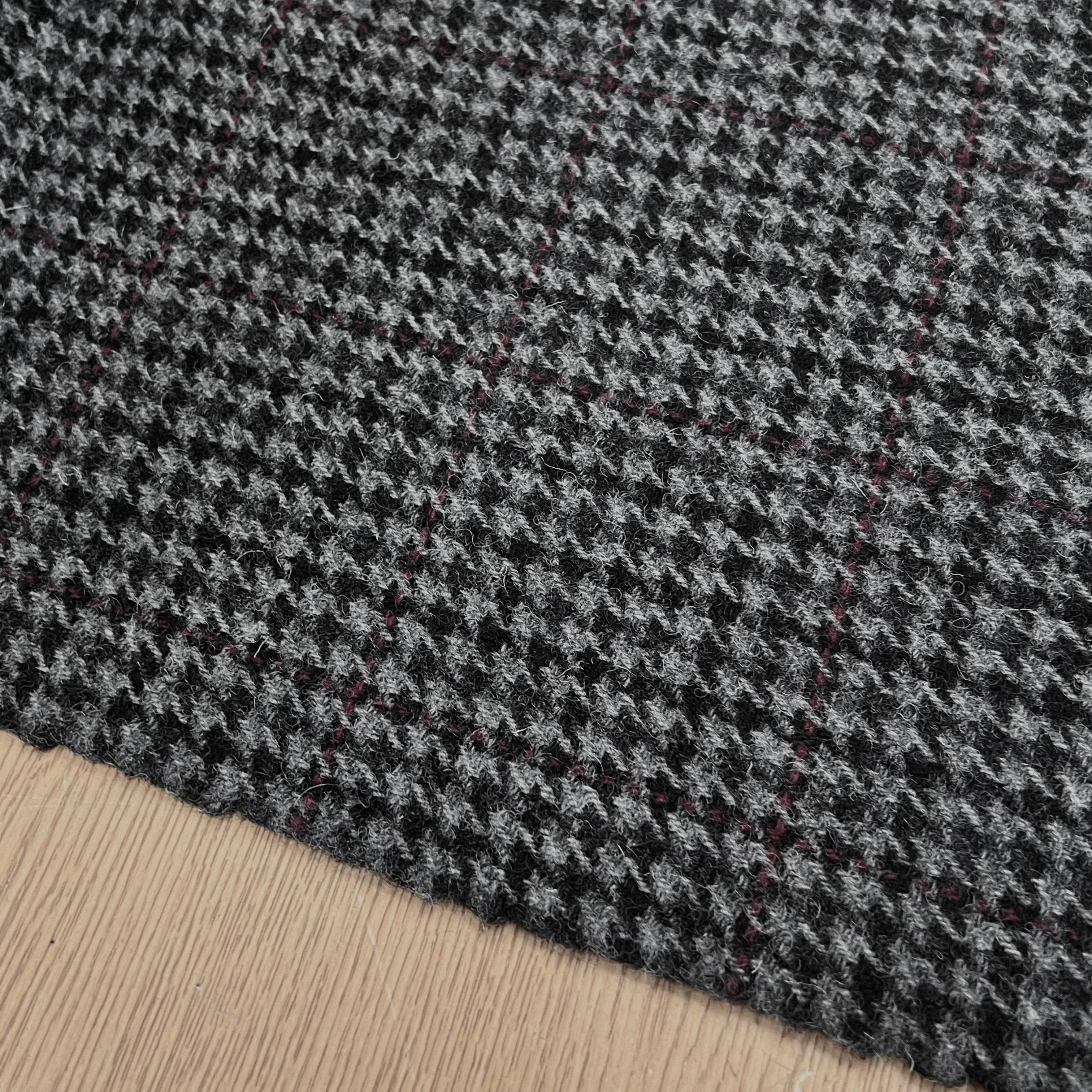 LAINAGE MANTEAU PIED DE COQ GRIS À CARREAUX 100% LAINE - My Little Coupon