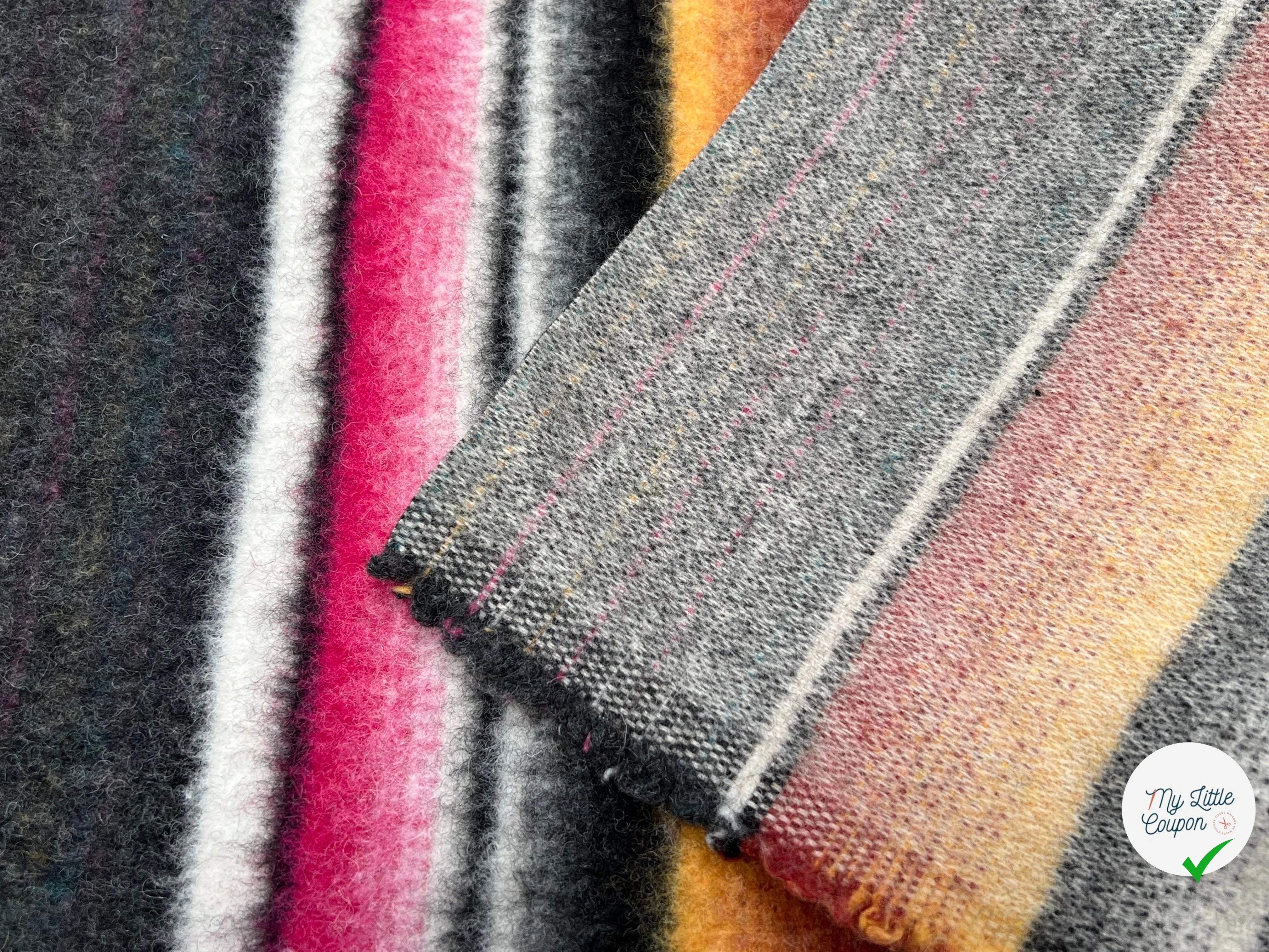 LAINAGE MANTEAU STRETCH À RAYURES MULTICOLORES 150CM - My Little Coupon