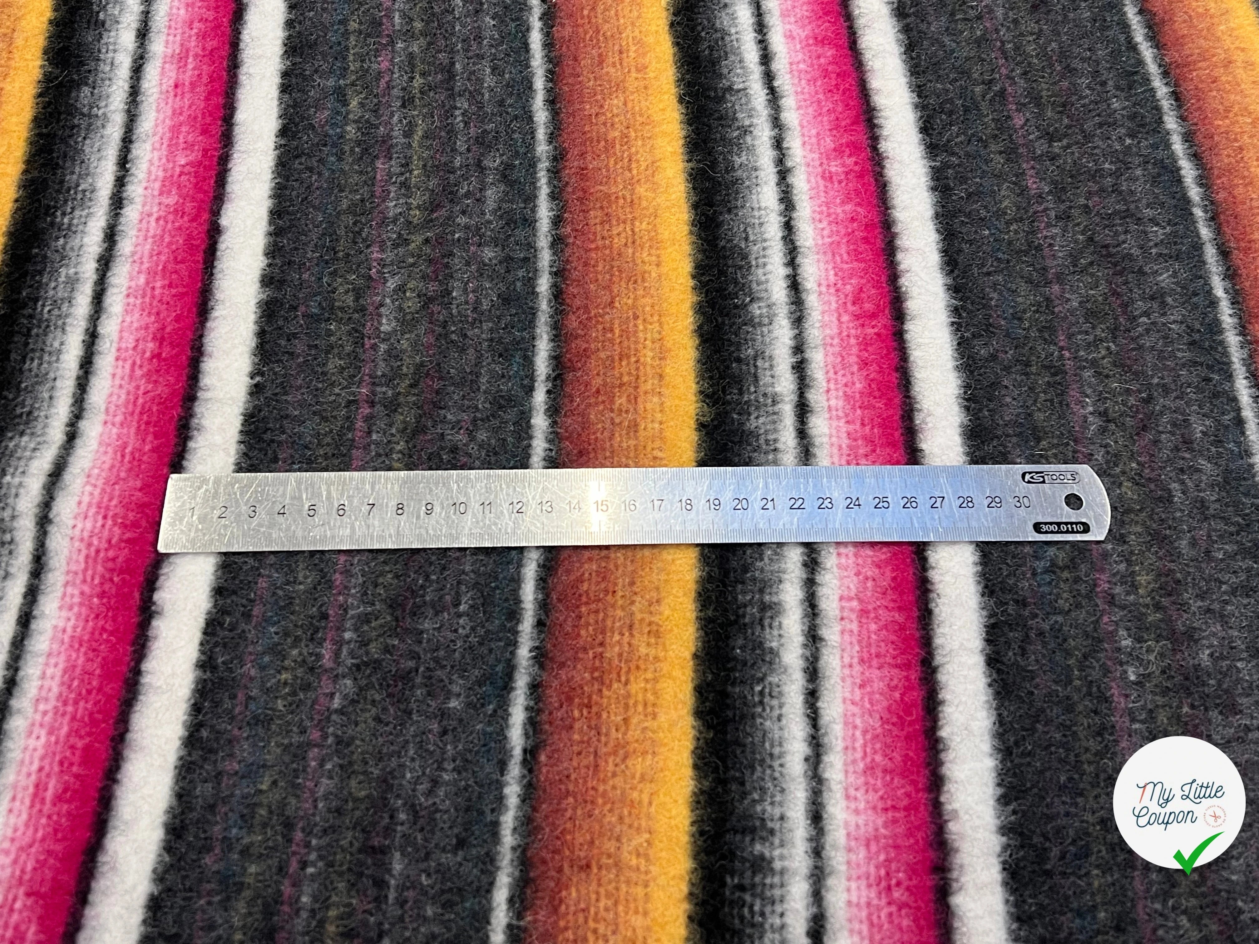 LAINAGE MANTEAU STRETCH À RAYURES MULTICOLORES 150CM - My Little Coupon