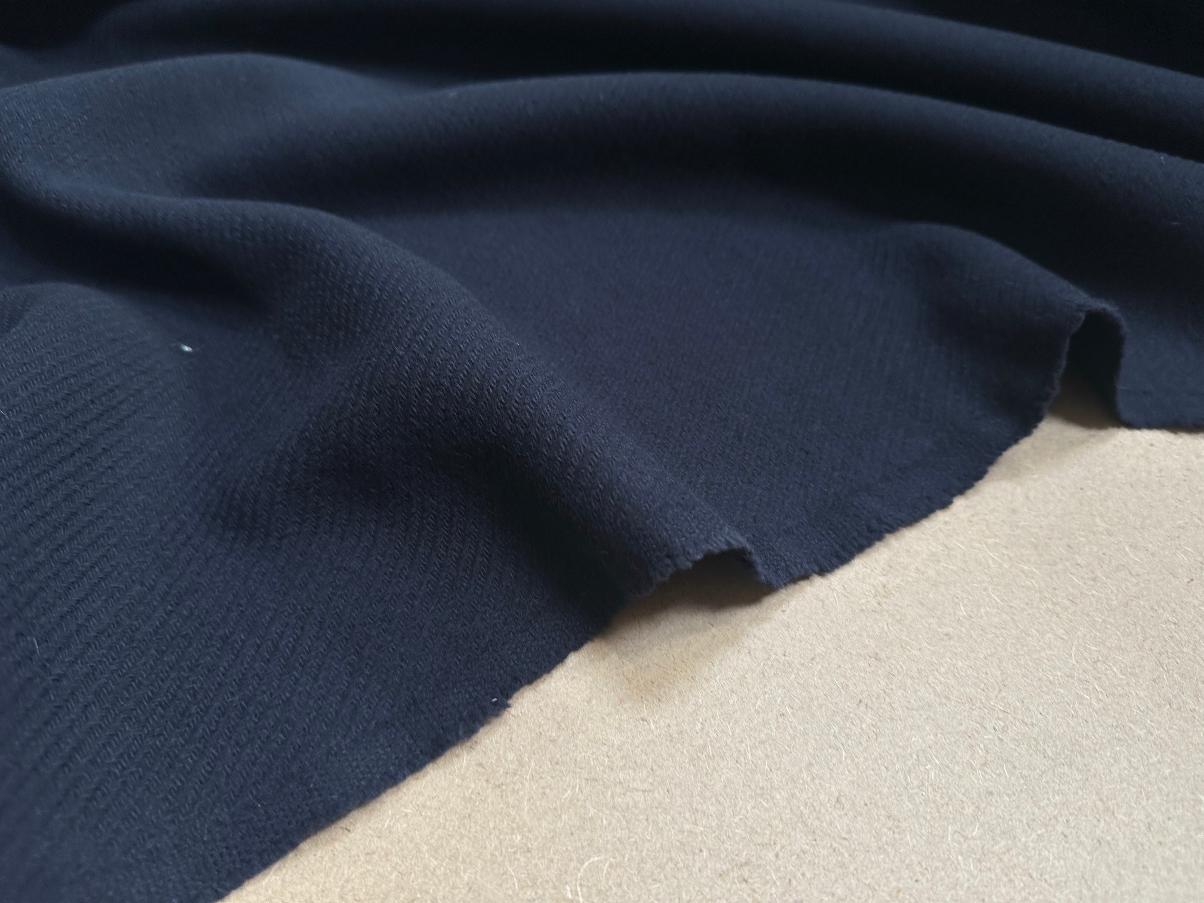 LAINAGE MANTEAU STRIÉ 100% LAINE BLEU MARINE - My Little Coupon