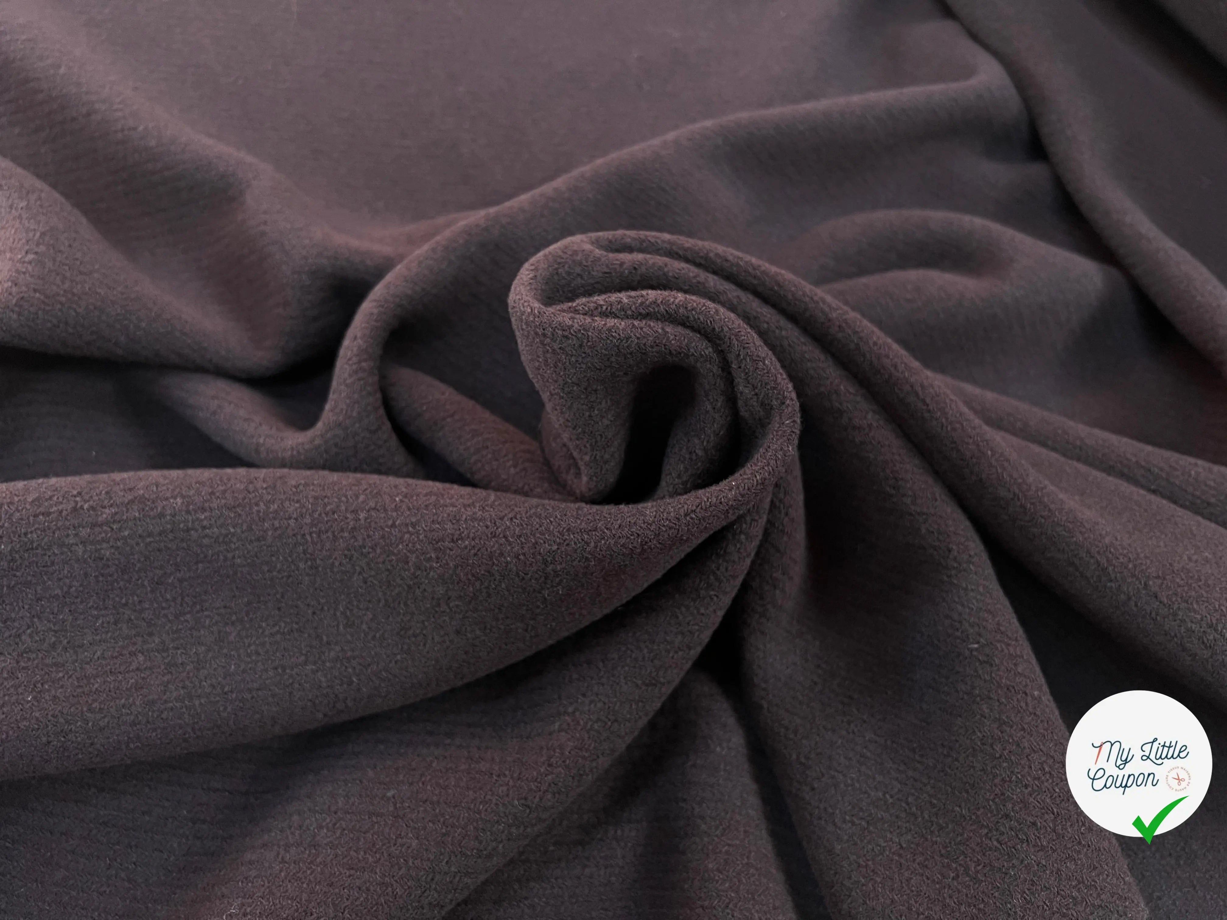 LAINAGE MANTEAU STRIE MARRON CHOCOLAT 80% LAINE RECYLCEE - My Little Coupon