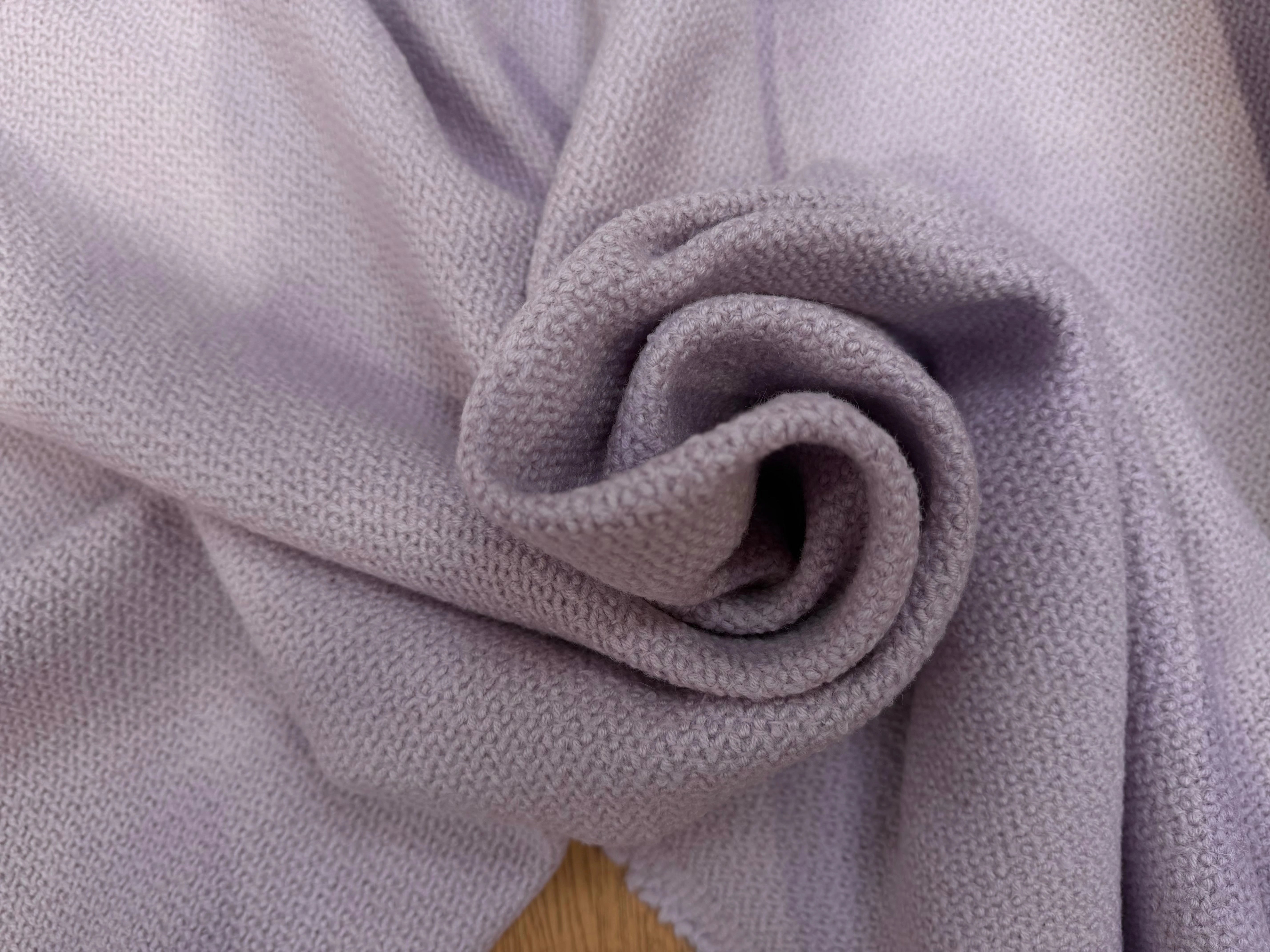 LAINAGE MANTEAU TRICOT LAVANDE CLAIRE 100% LAINE VIERGE - My Little Coupon