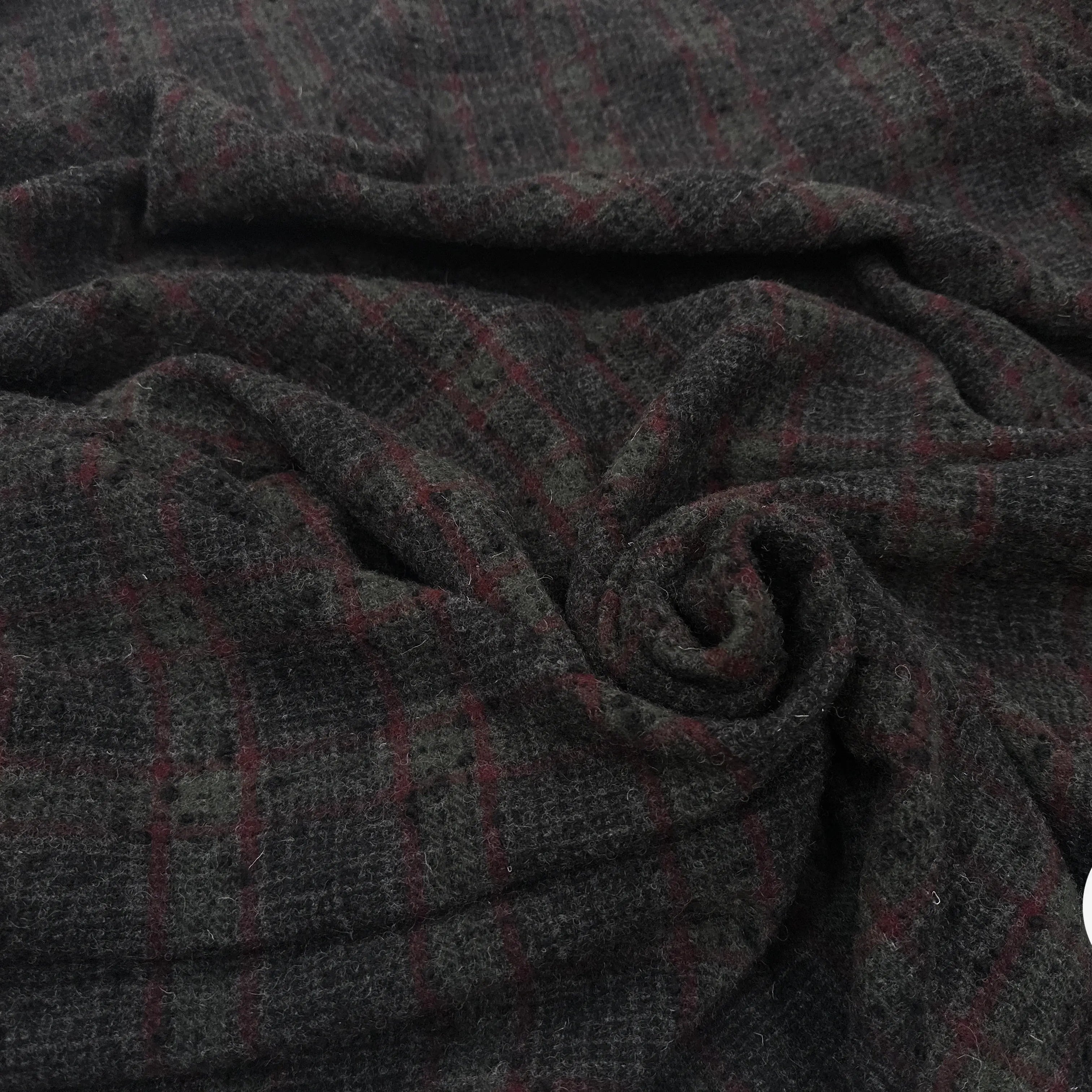 LAINAGE MANTEAU TWEED COAL AND RED MSO