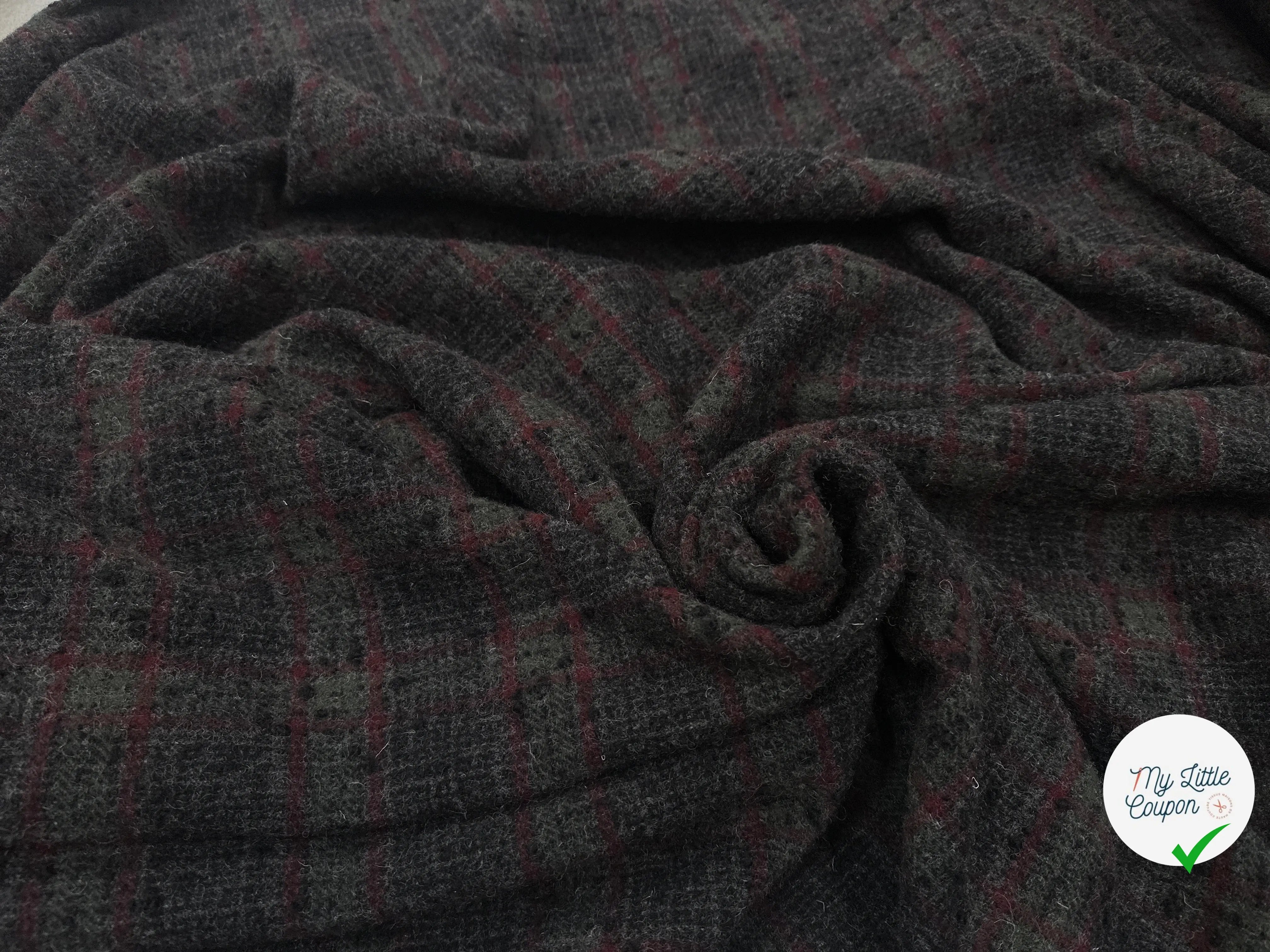 LAINAGE MANTEAU TWEED COAL AND RED MSO