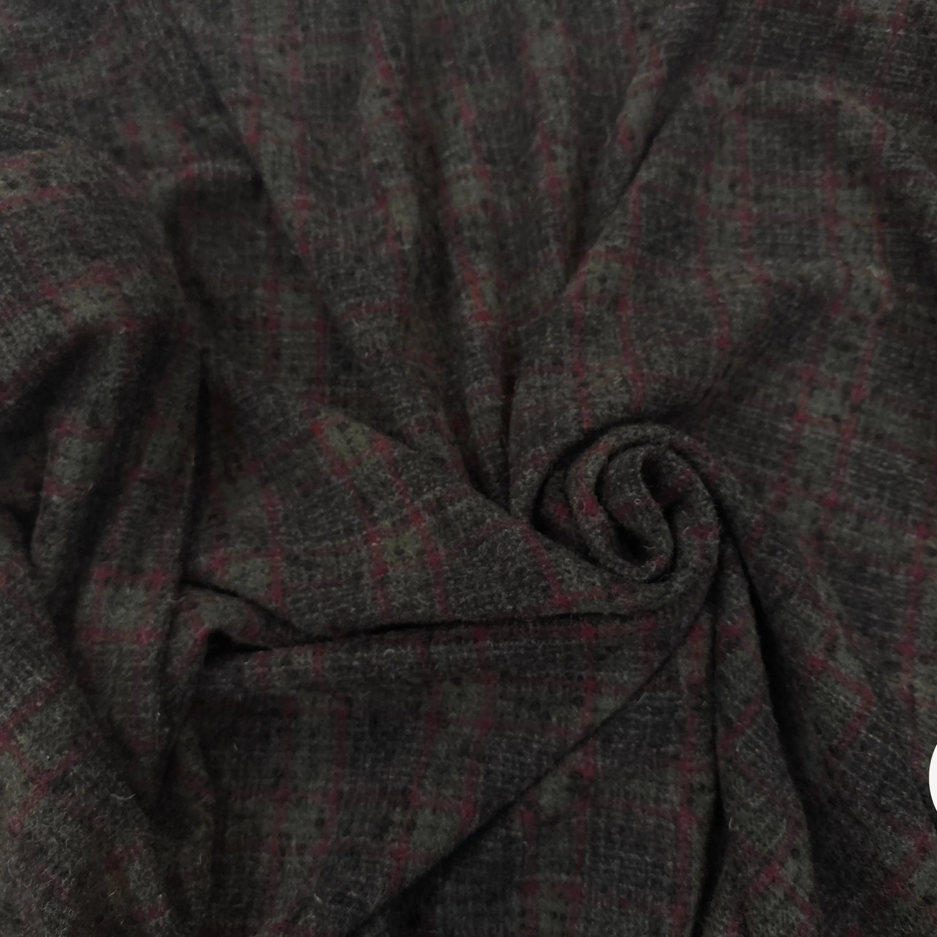 LAINAGE MANTEAU TWEED COAL AND RED MSO