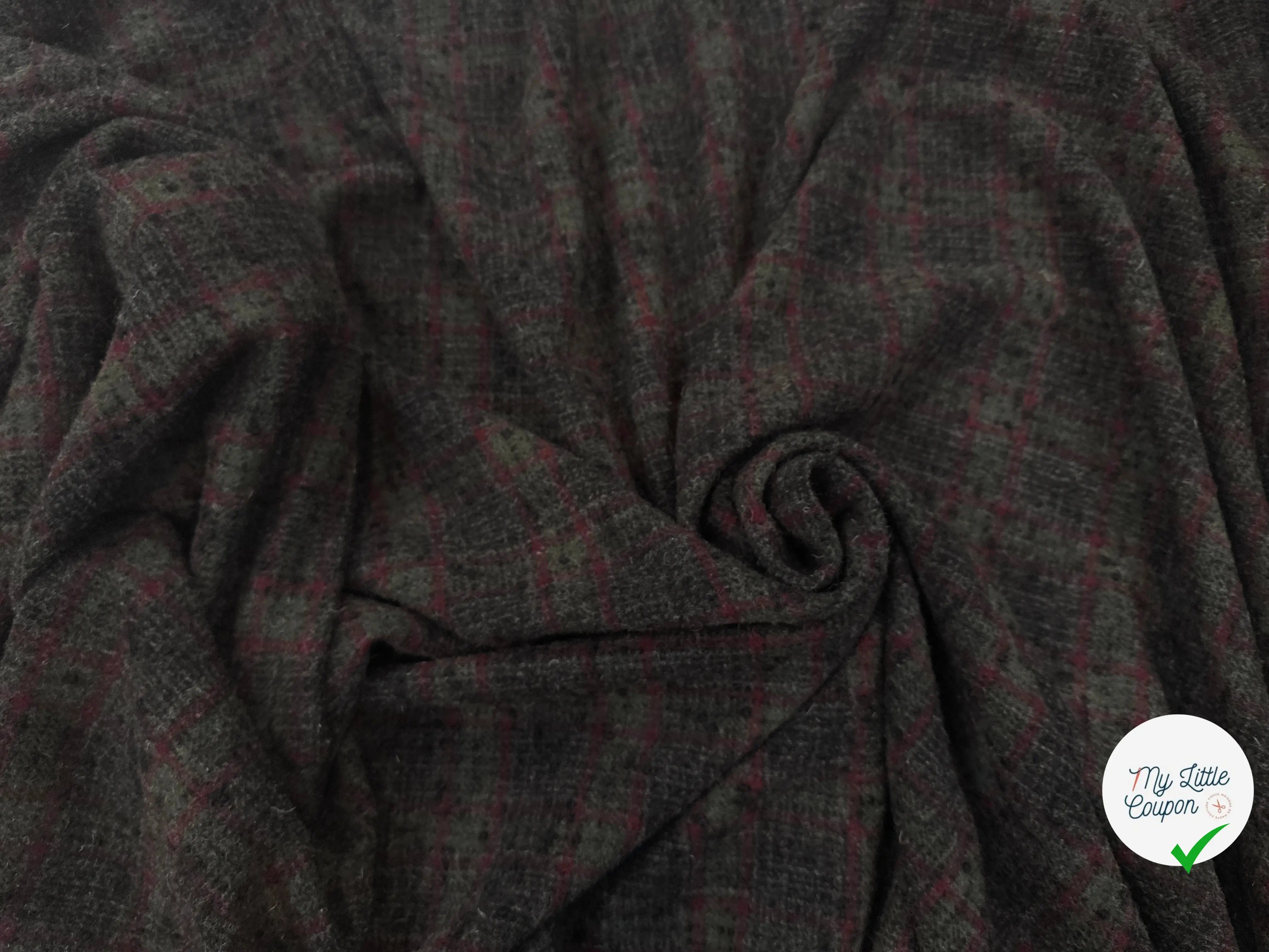 LAINAGE MANTEAU TWEED COAL AND RED MSO