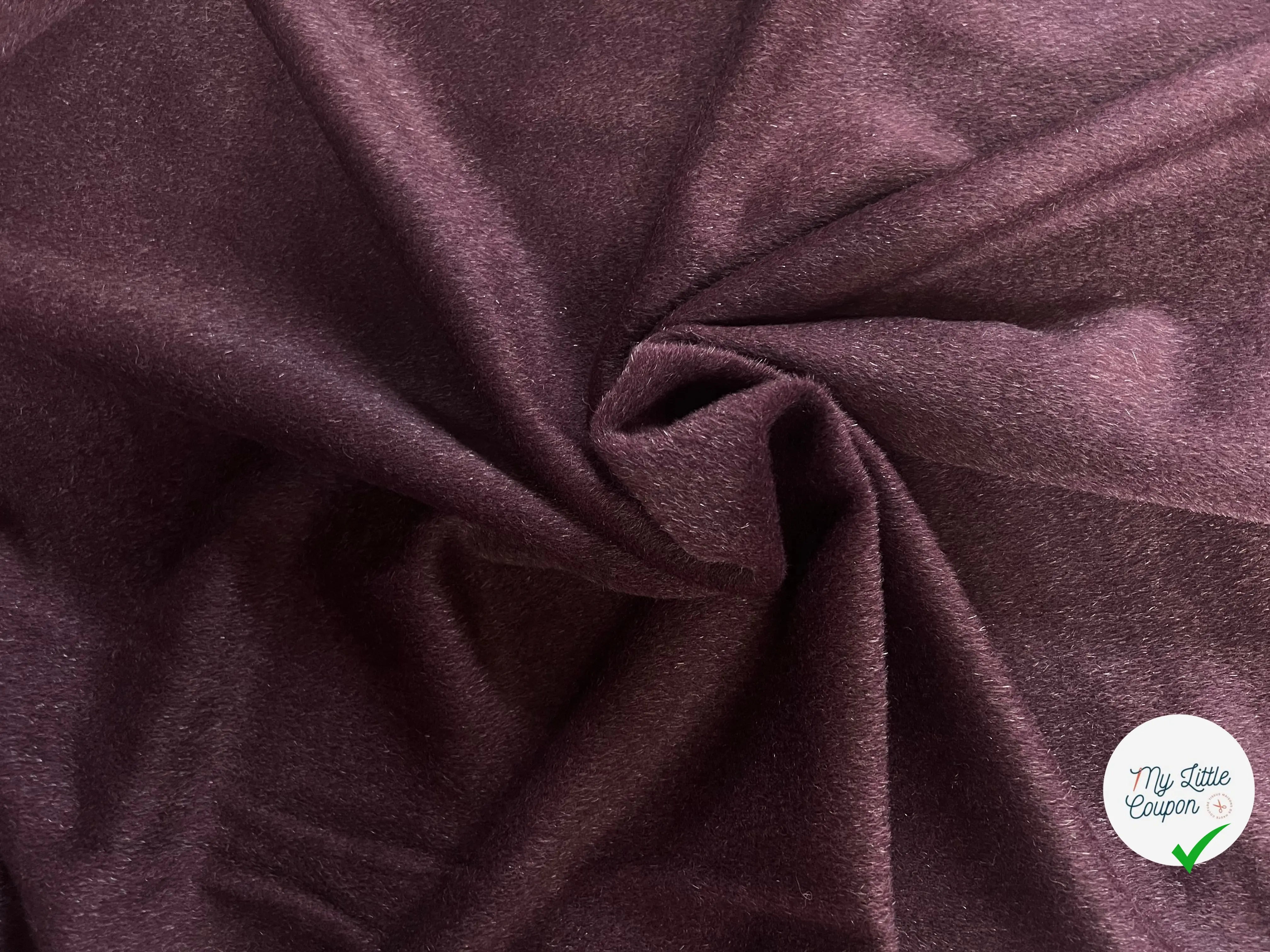 LAINAGE MOHAIR BORDEAUX ENVERS NOIR POILS COURTS - My Little Coupon