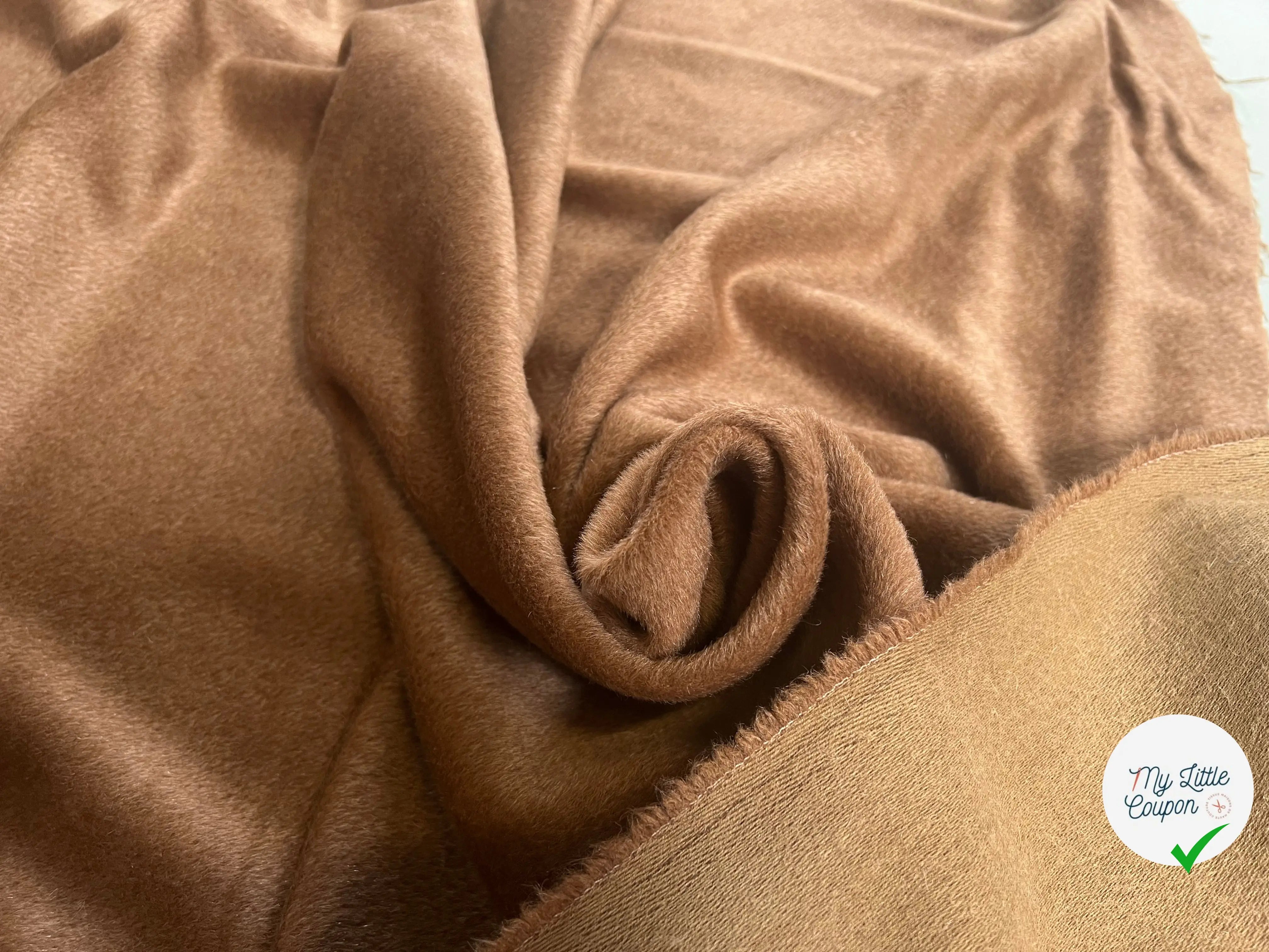 LAINAGE MOHAIR MARRON GLACÉ POILS COURTS - My Little Coupon