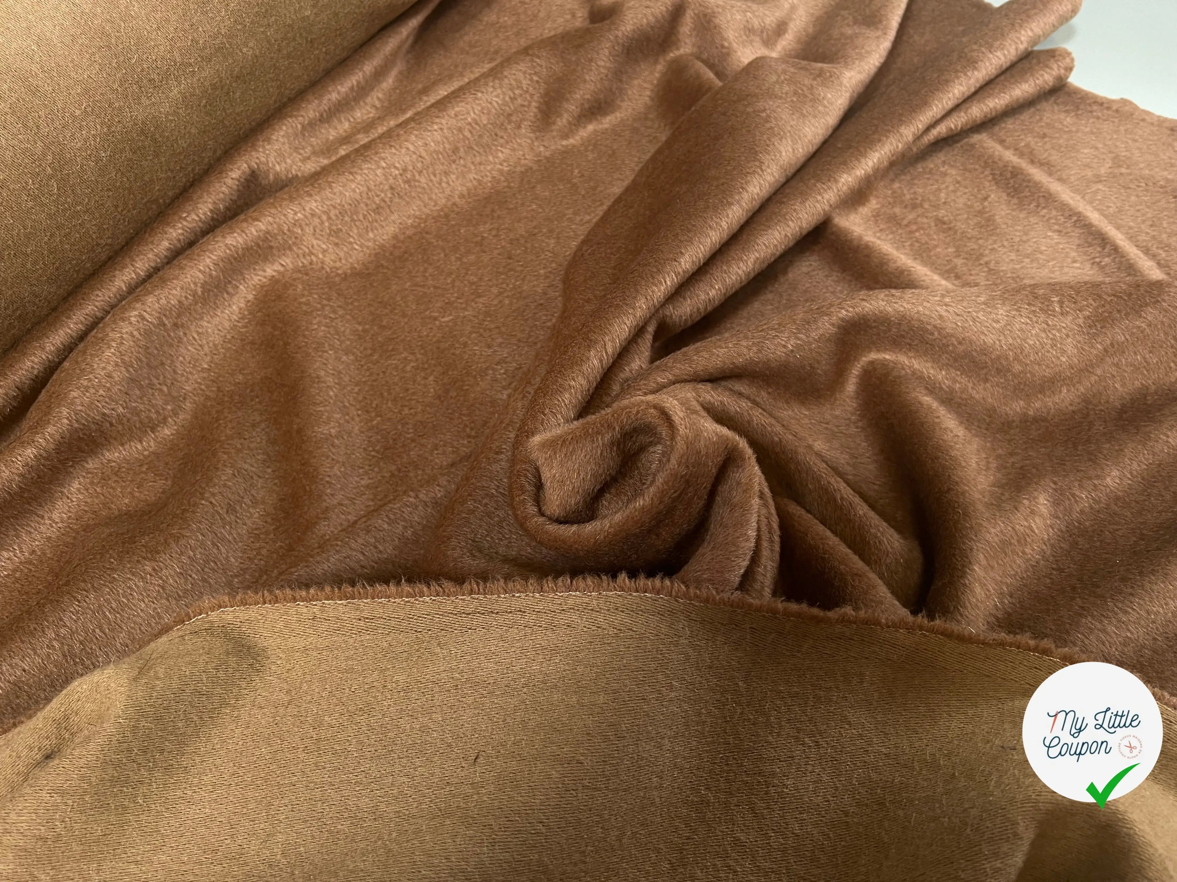 LAINAGE MOHAIR MARRON GLACÉ POILS COURTS - My Little Coupon
