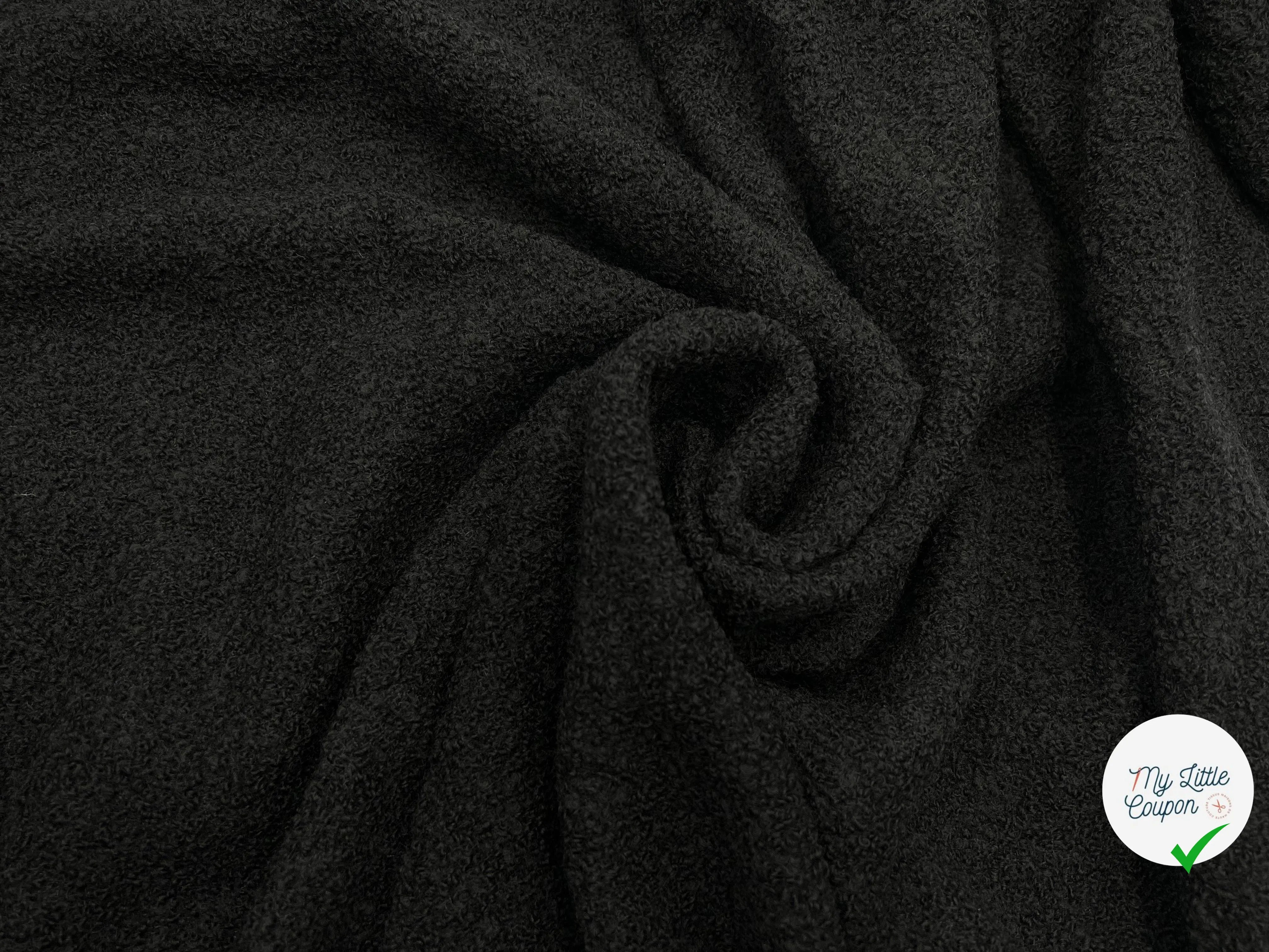 LAINAGE MOUTONNÉ NOIR QUALITÉ PREMIUM - My Little Coupon - tissu - coudre