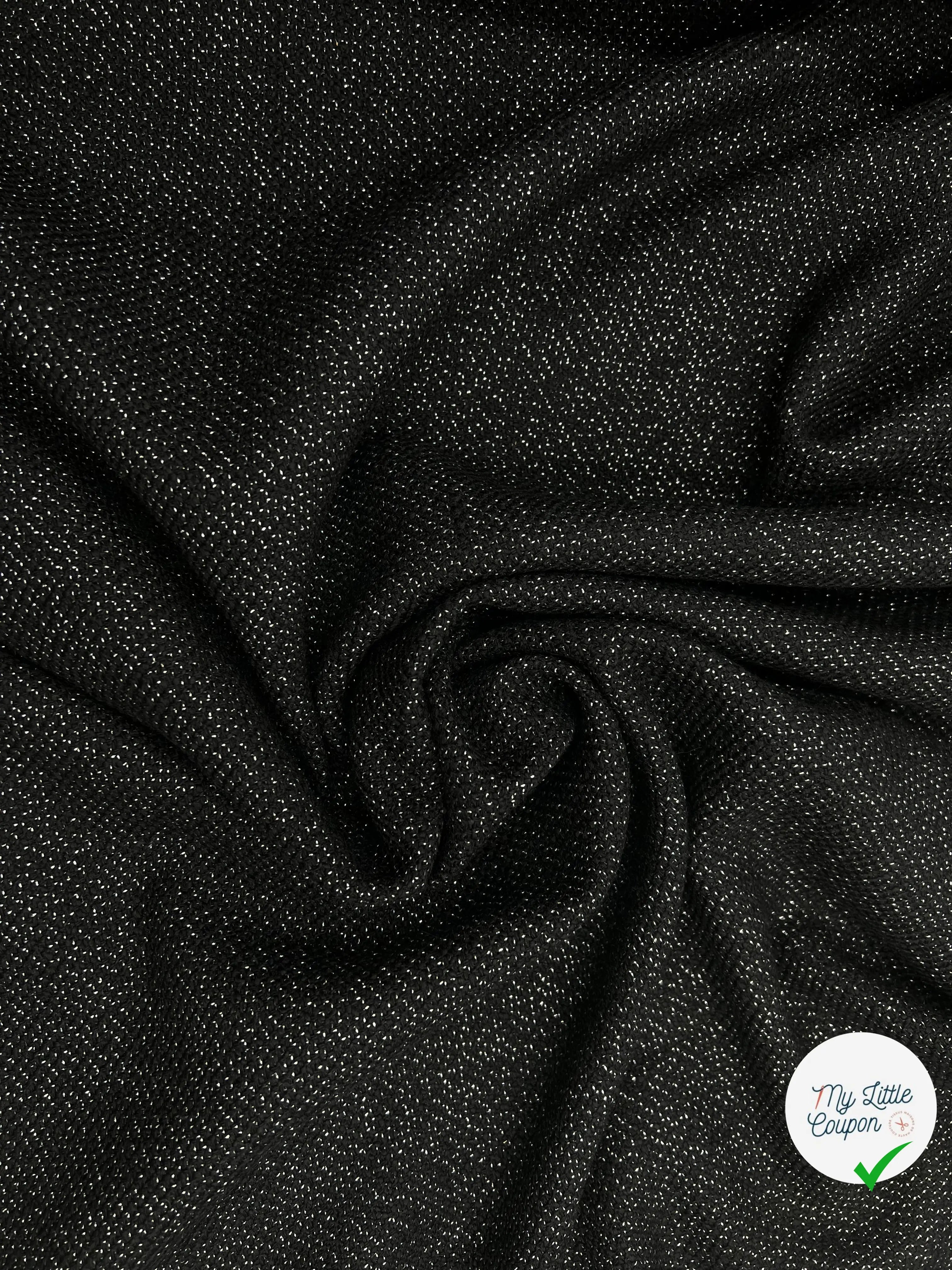 LAINAGE NOIR SCINTILLEMENT MÉTAL - My Little Coupon - tissu - coudre
