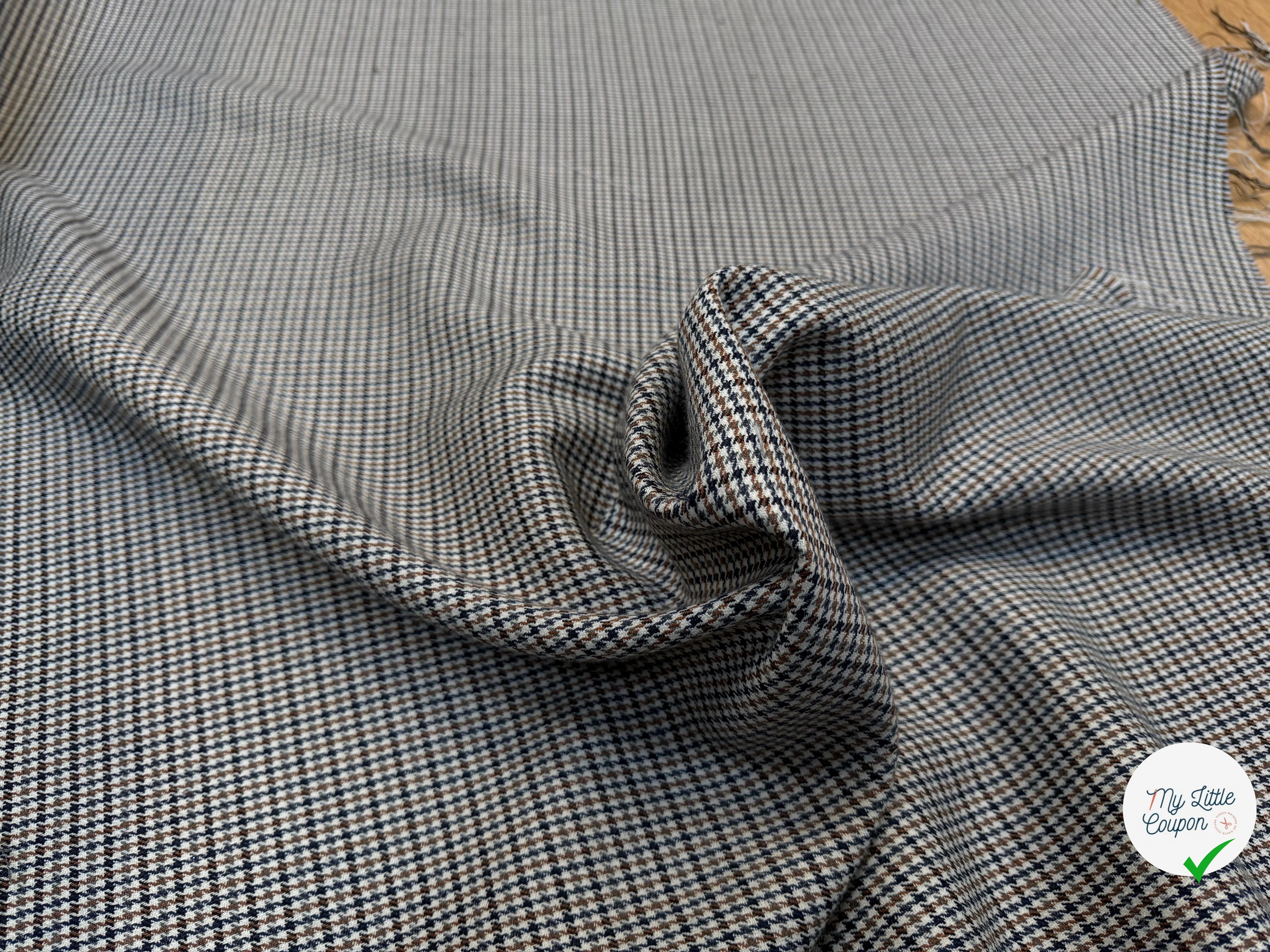 LAINAGE PIED DE POULE COULEUR AUTOMNE 51% LAINE VIERGE - My Little Coupon