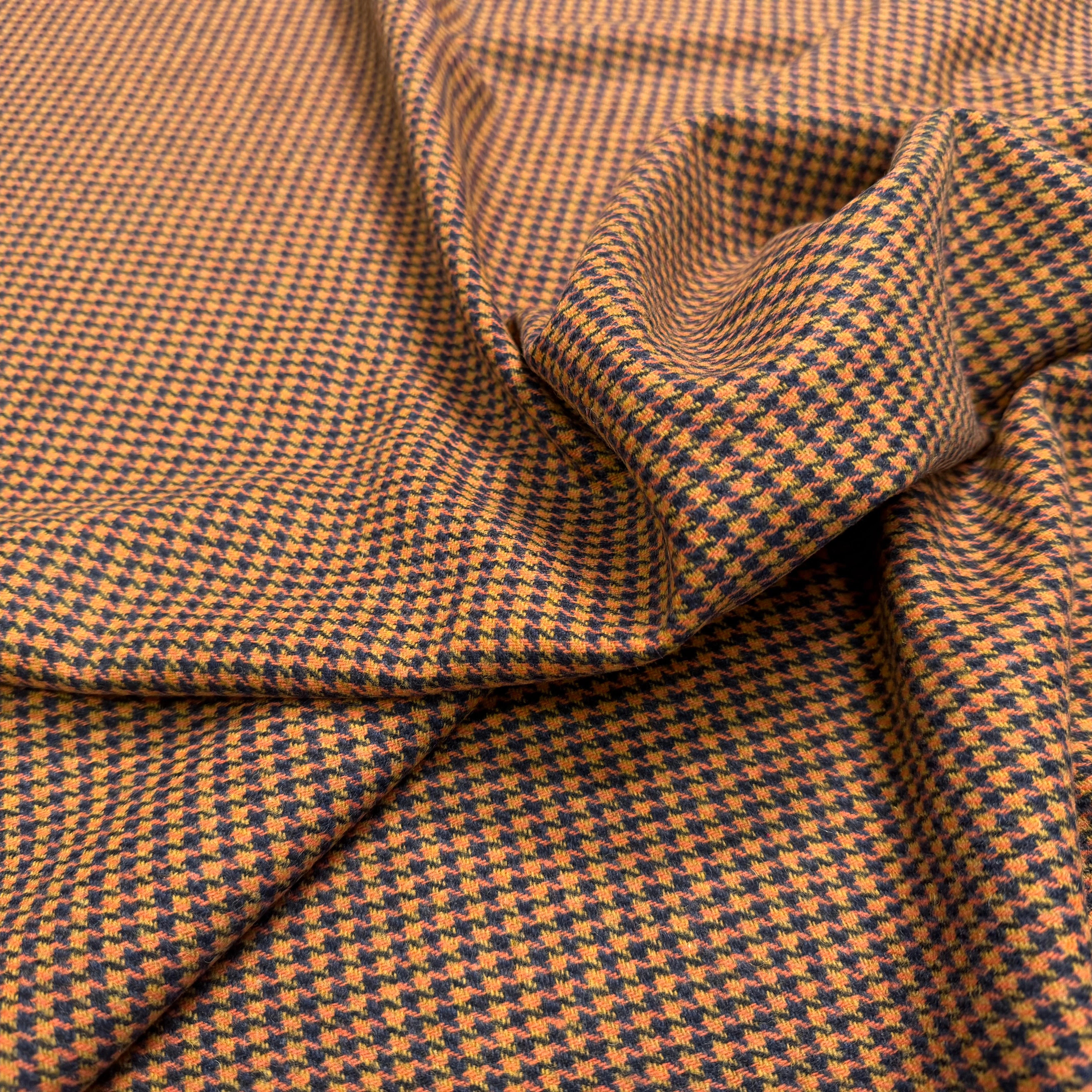 LAINAGE PIED DE POULE ORANGE BLEU - My Little Coupon