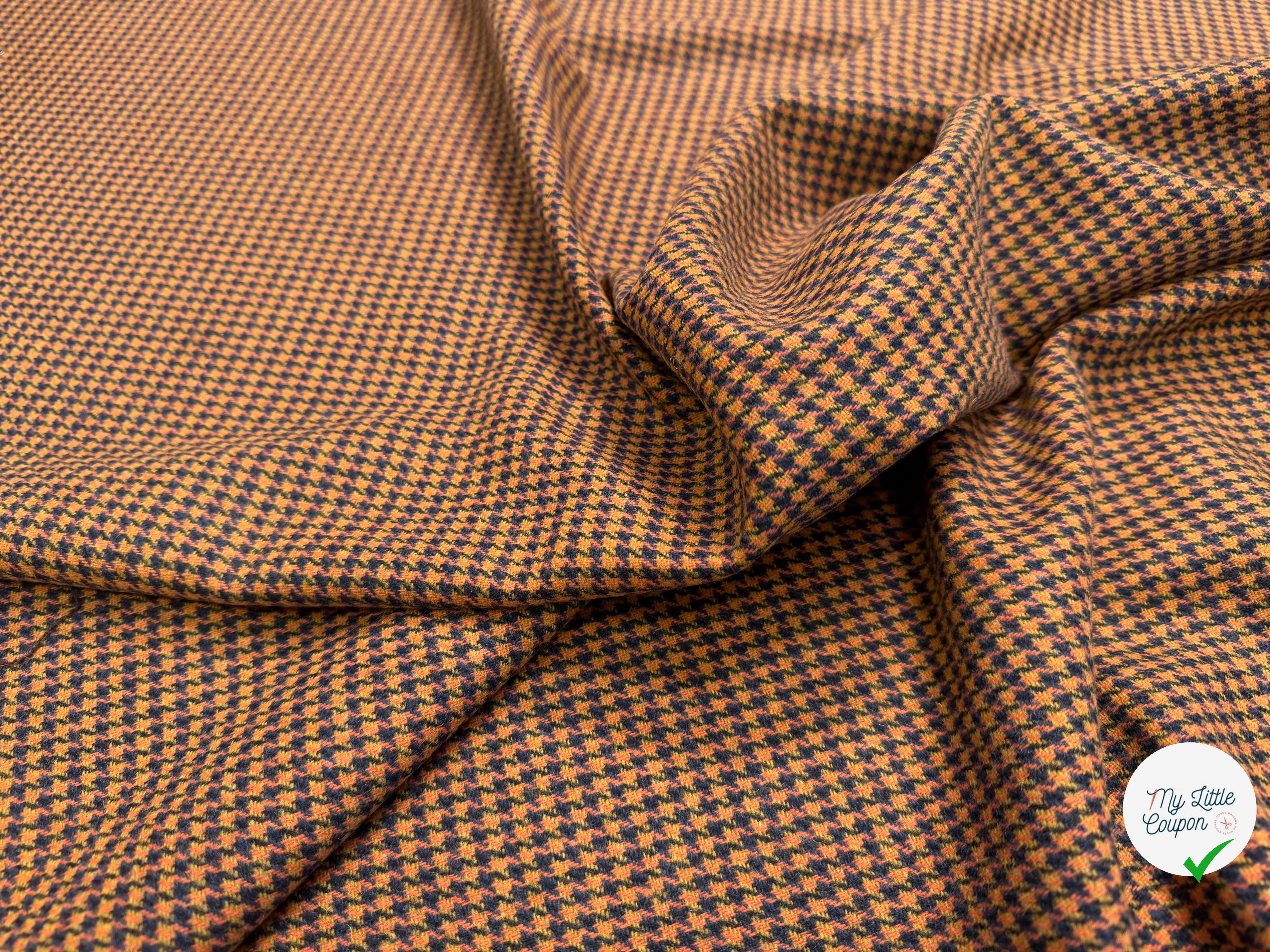 LAINAGE PIED DE POULE ORANGE BLEU - My Little Coupon