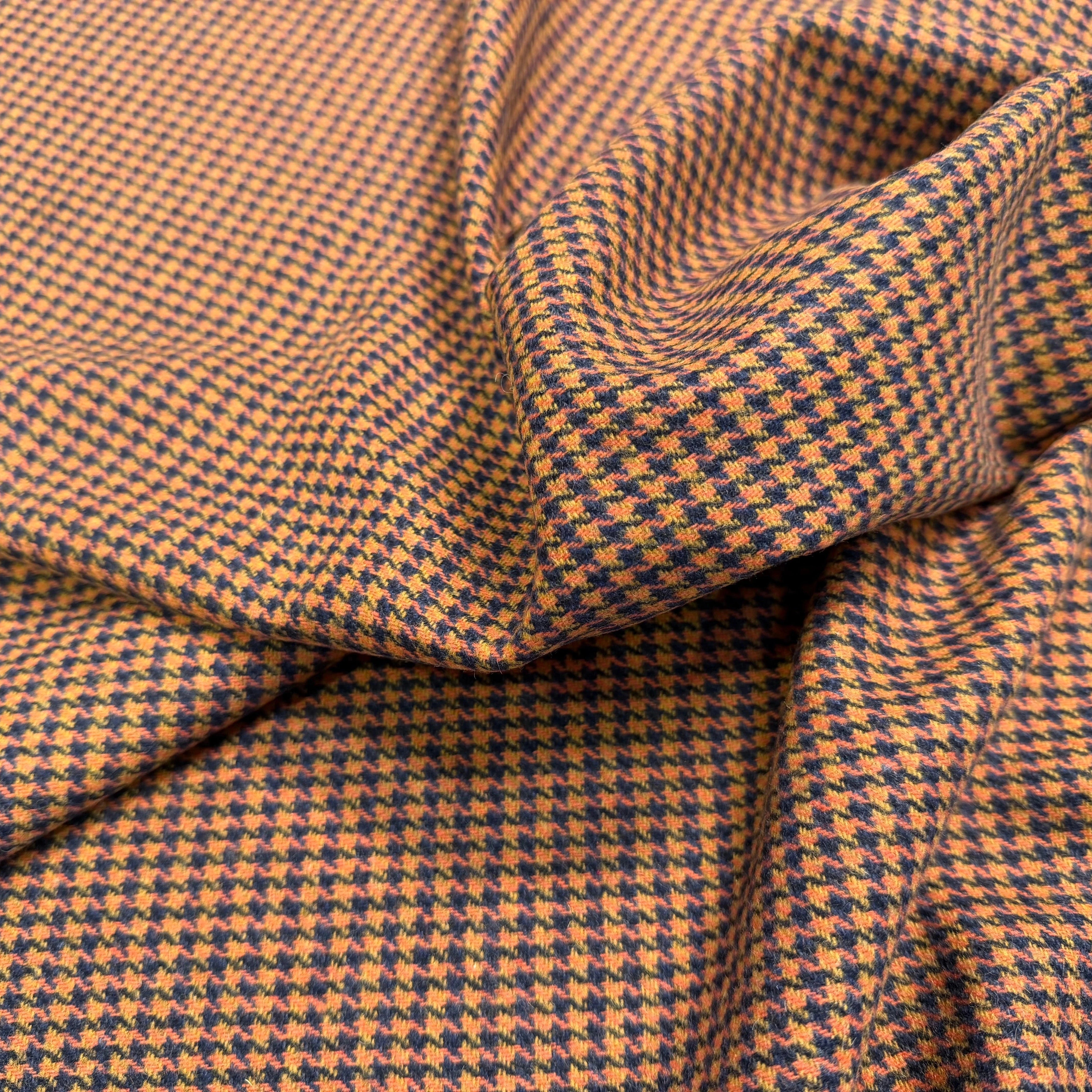 LAINAGE PIED DE POULE ORANGE BLEU - My Little Coupon