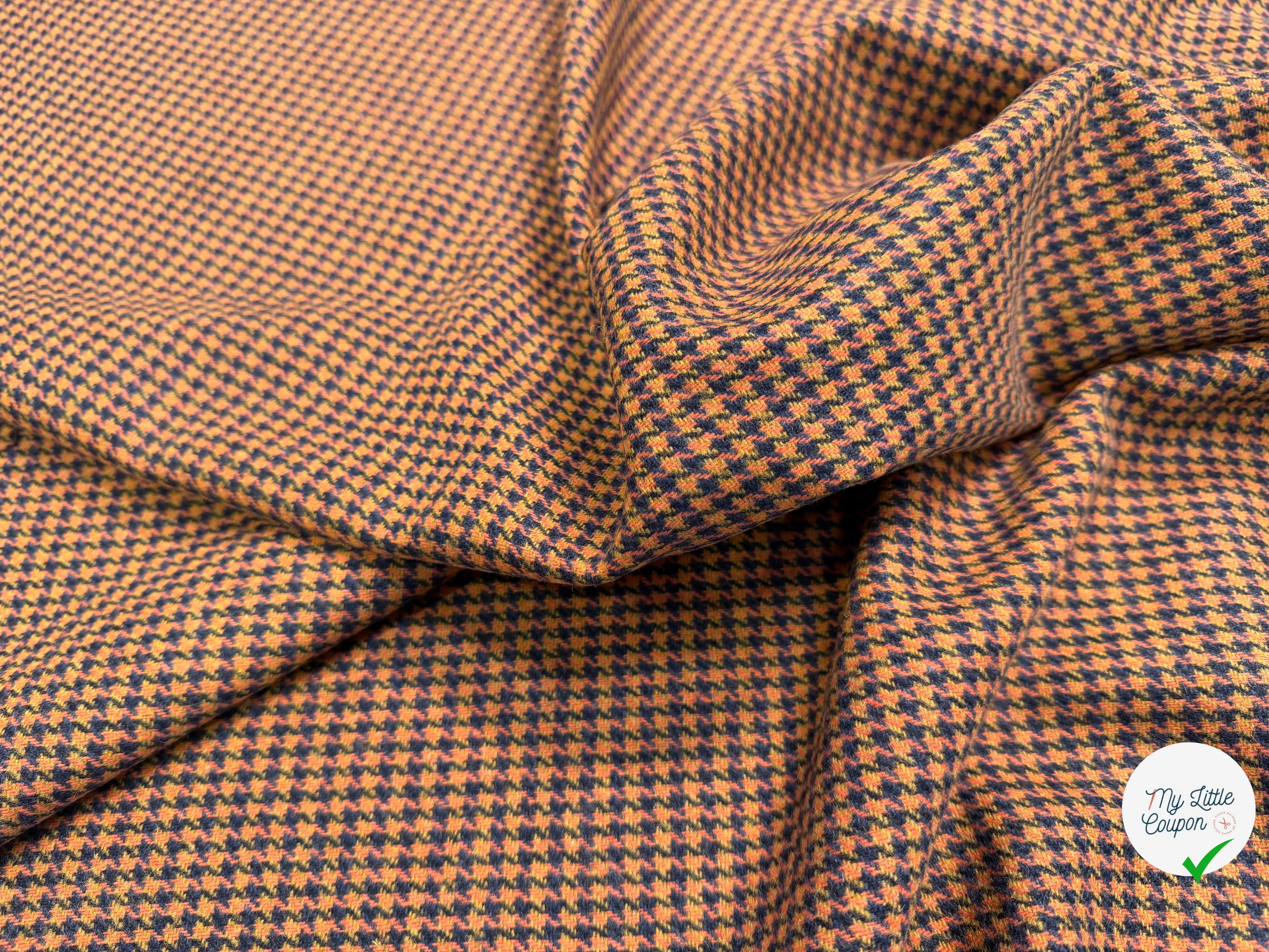 LAINAGE PIED DE POULE ORANGE BLEU - My Little Coupon