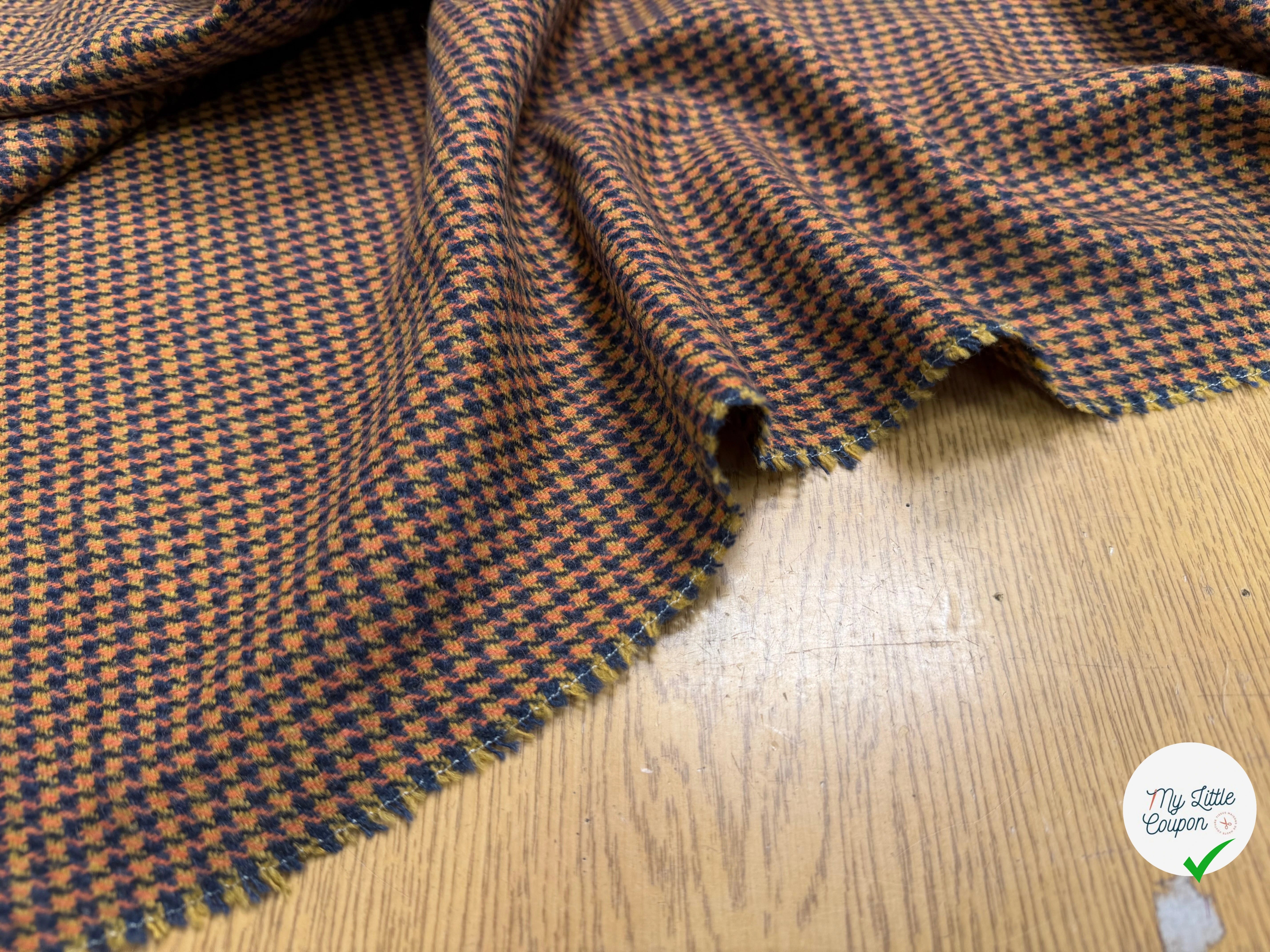 LAINAGE PIED DE POULE ORANGE BLEU - My Little Coupon