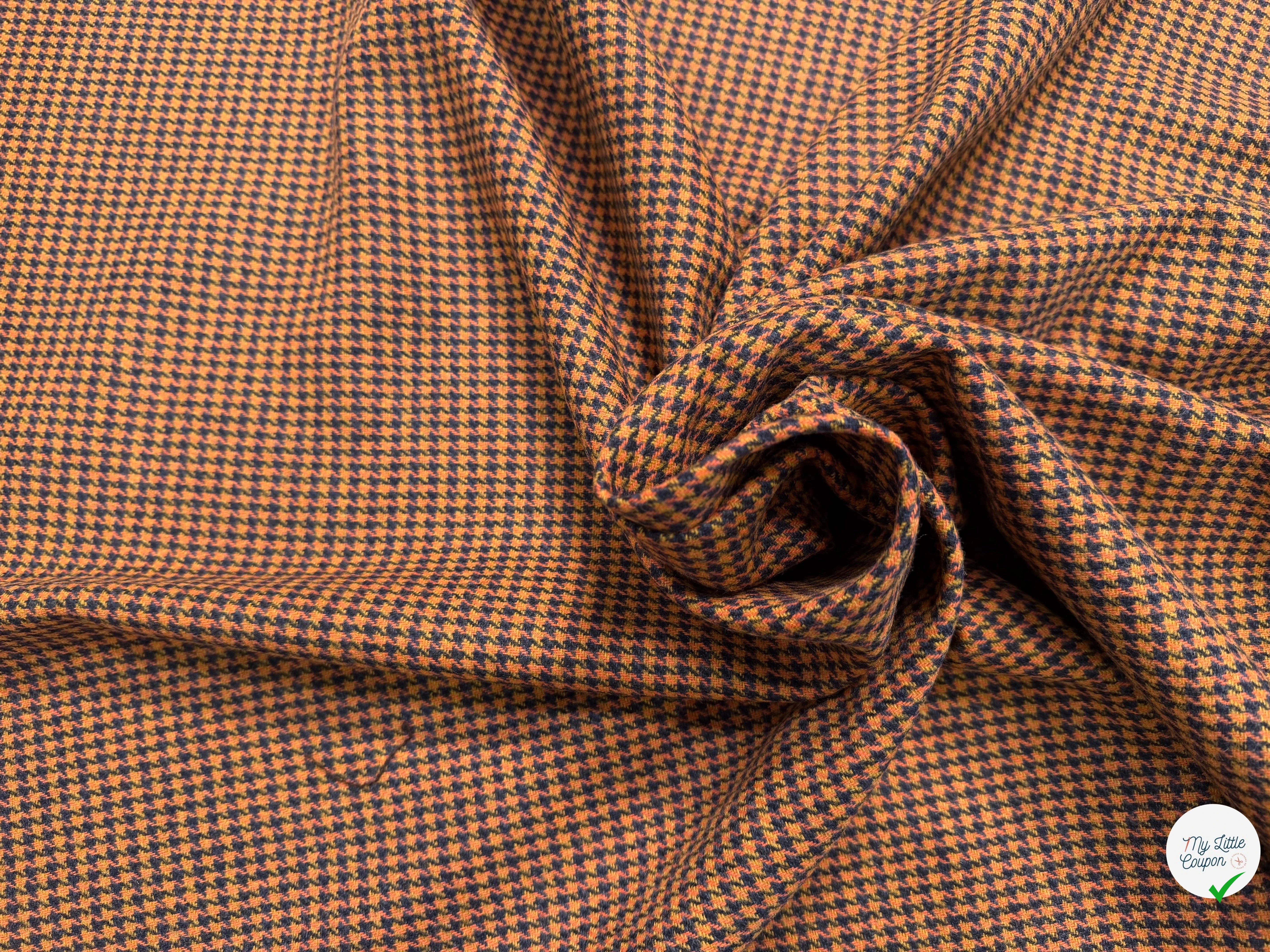 LAINAGE PIED DE POULE ORANGE BLEU - My Little Coupon