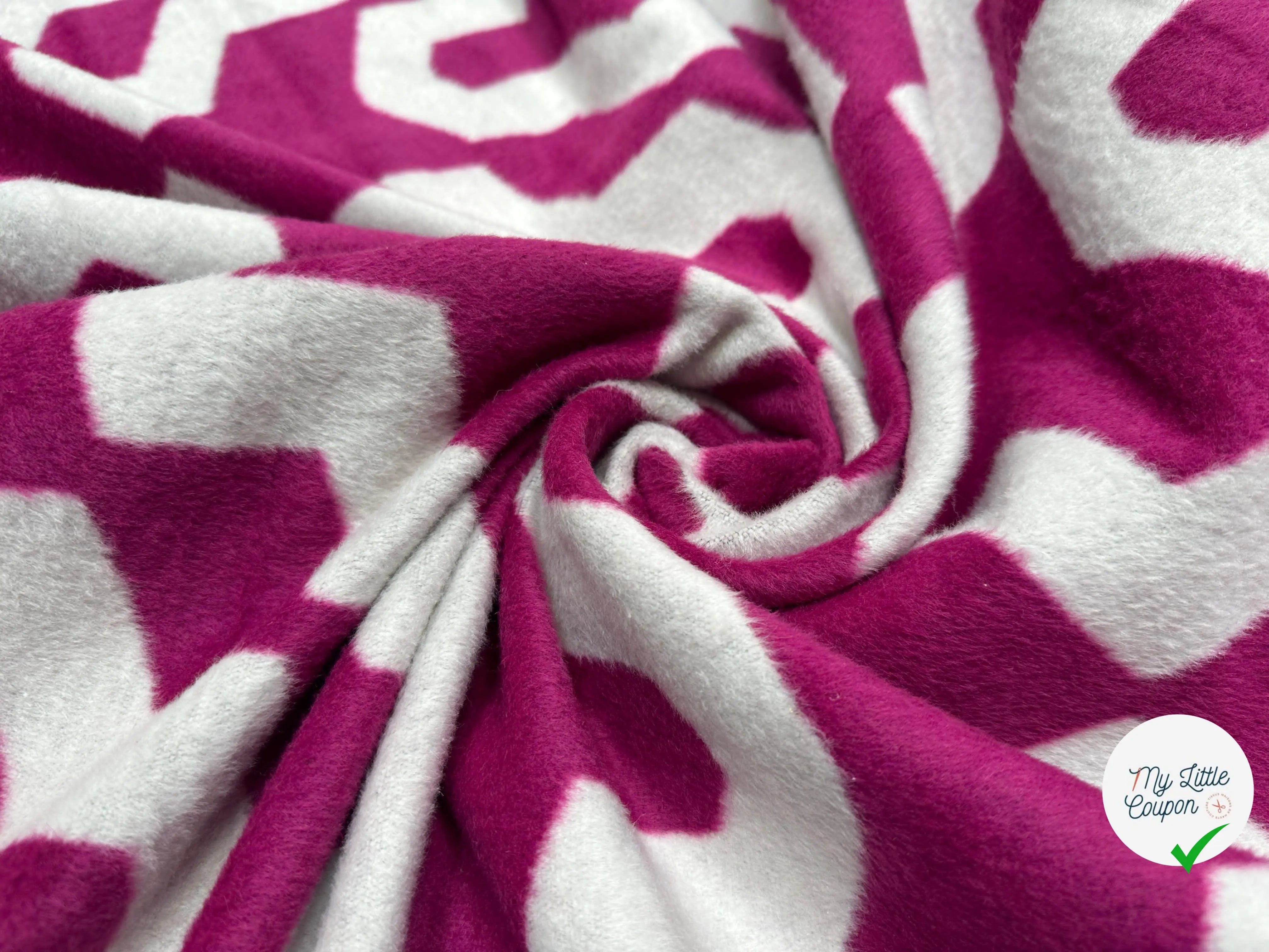 LAINAGE POLYESTER DUVETEUX GRAPHIQUE ROSE - My Little Coupon
