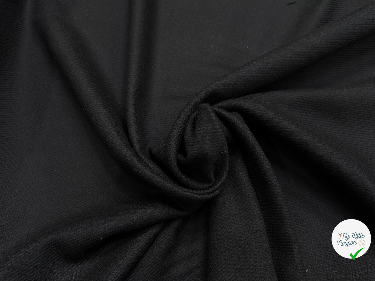 LAINAGE SERGÉ NOIR DOUX AU TOUCHER 100% LAINE - My Little Coupon