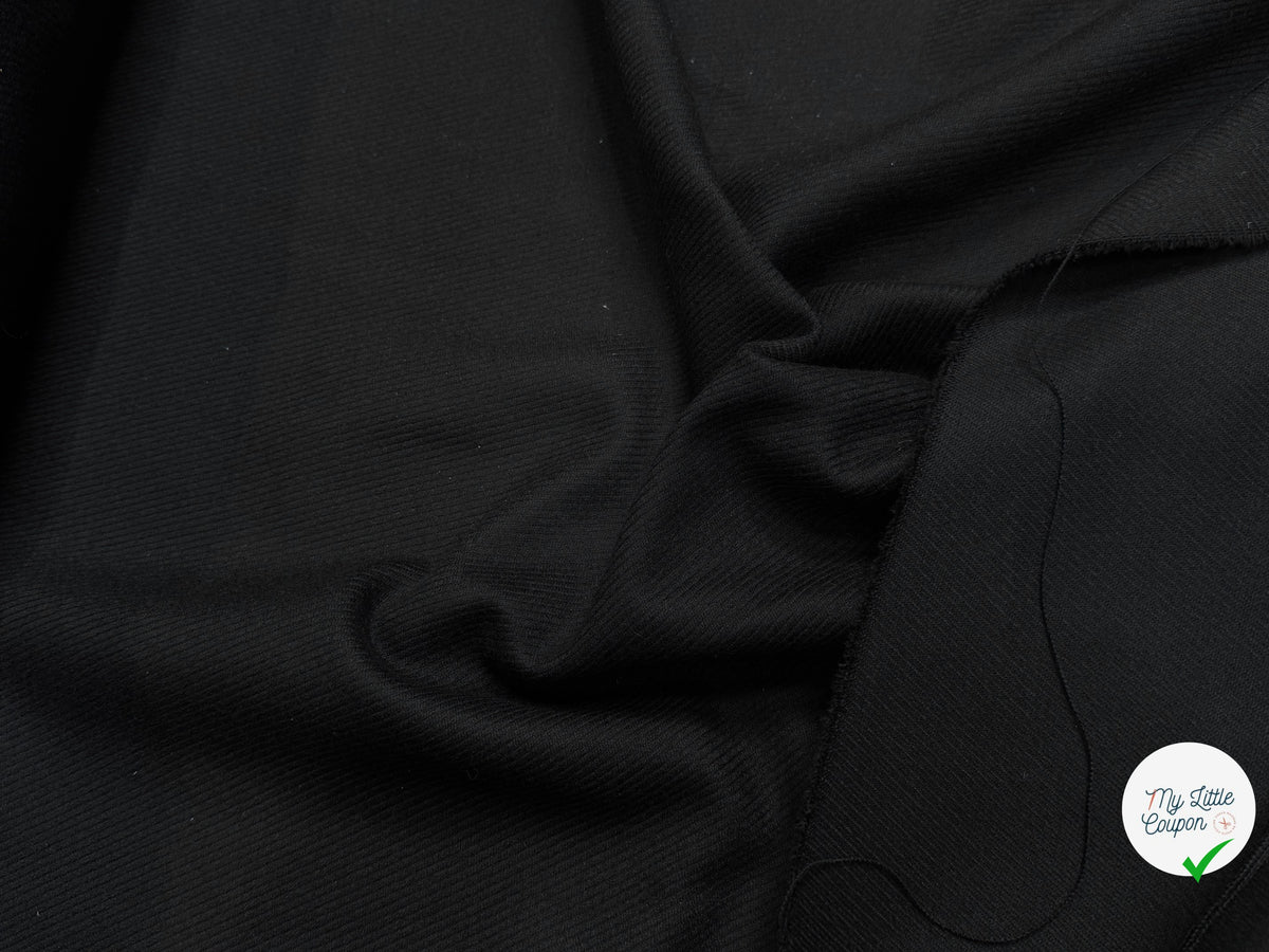 LAINAGE SERGÉ NOIR DOUX AU TOUCHER 100% LAINE - My Little Coupon