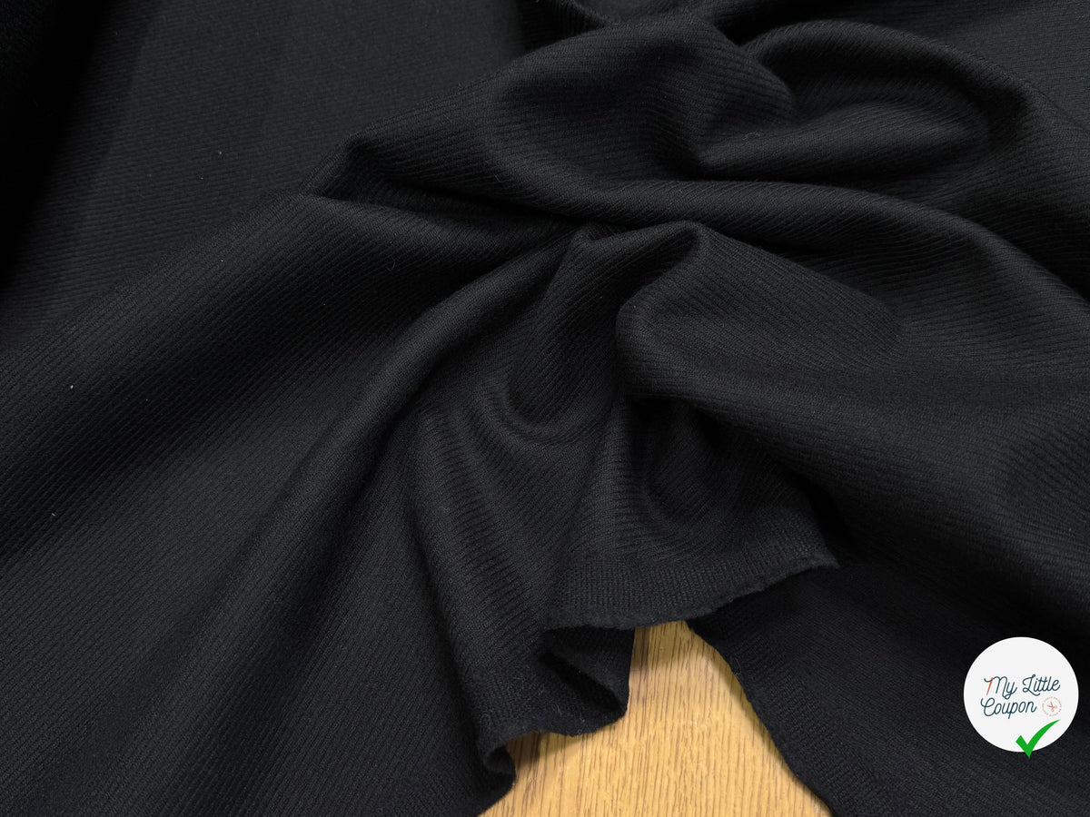 LAINAGE SERGÉ NOIR DOUX AU TOUCHER 100% LAINE - My Little Coupon