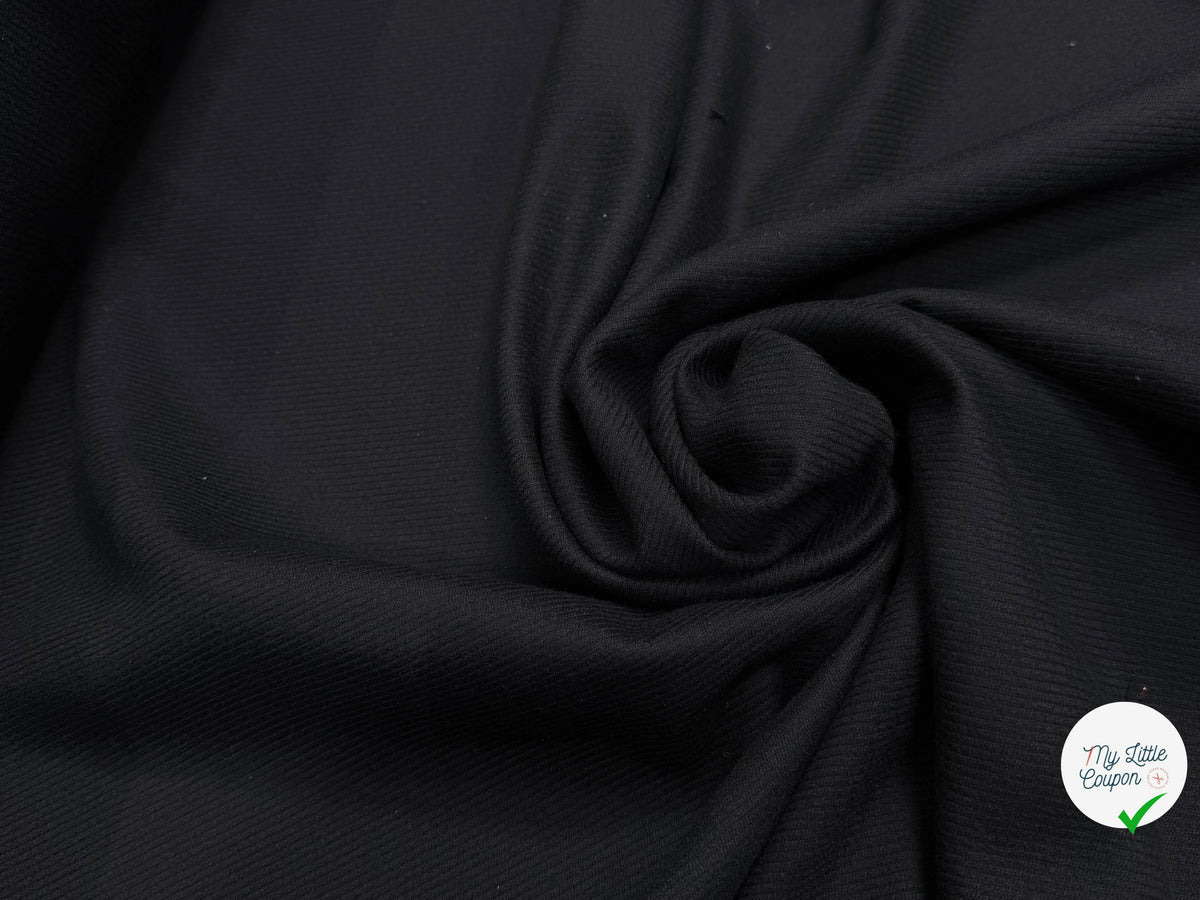 LAINAGE SERGÉ NOIR DOUX AU TOUCHER 100% LAINE - My Little Coupon