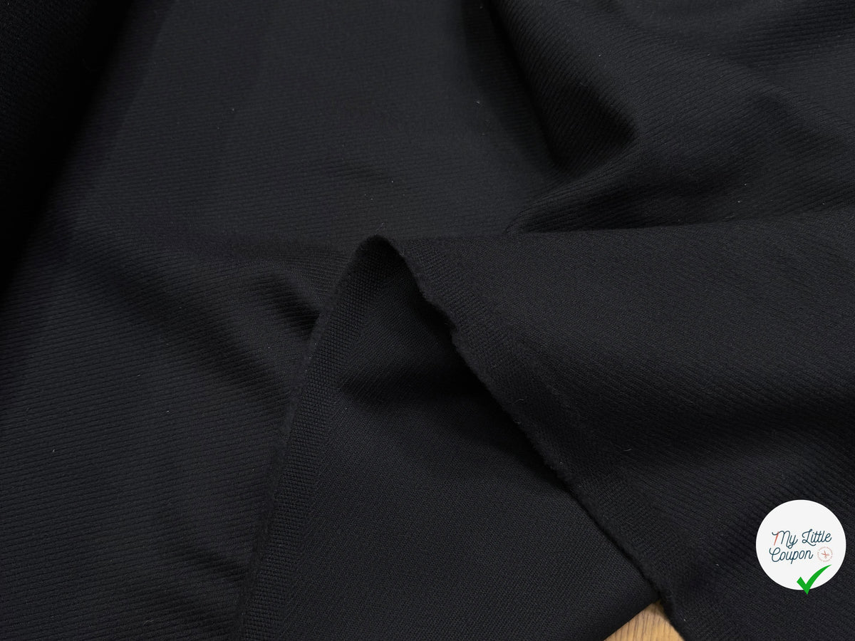 LAINAGE SERGÉ NOIR DOUX AU TOUCHER 100% LAINE - My Little Coupon