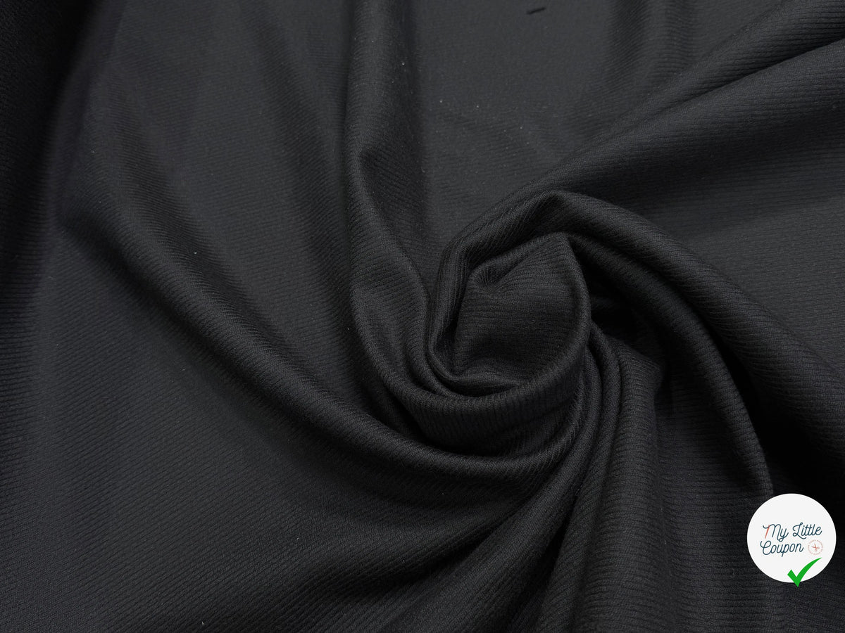 LAINAGE SERGÉ NOIR DOUX AU TOUCHER 100% LAINE - My Little Coupon