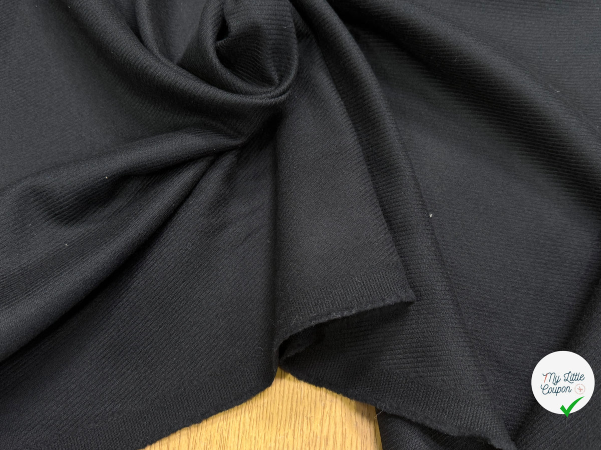 LAINAGE SERGÉ NOIR DOUX AU TOUCHER 100% LAINE - My Little Coupon