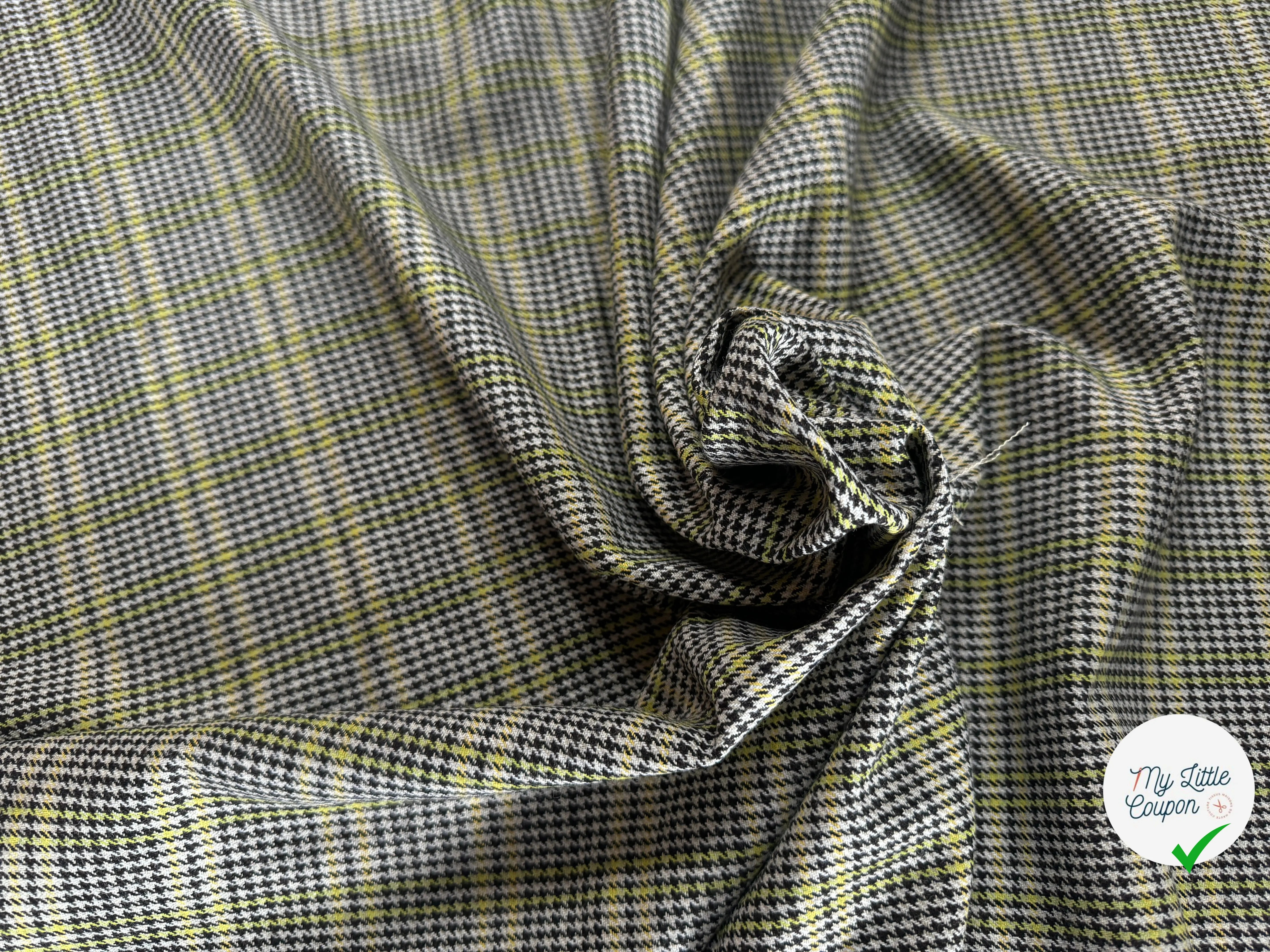 LAINAGE SOUPLE PIED DE POULE CARREAU JAUNE - My Little Coupon