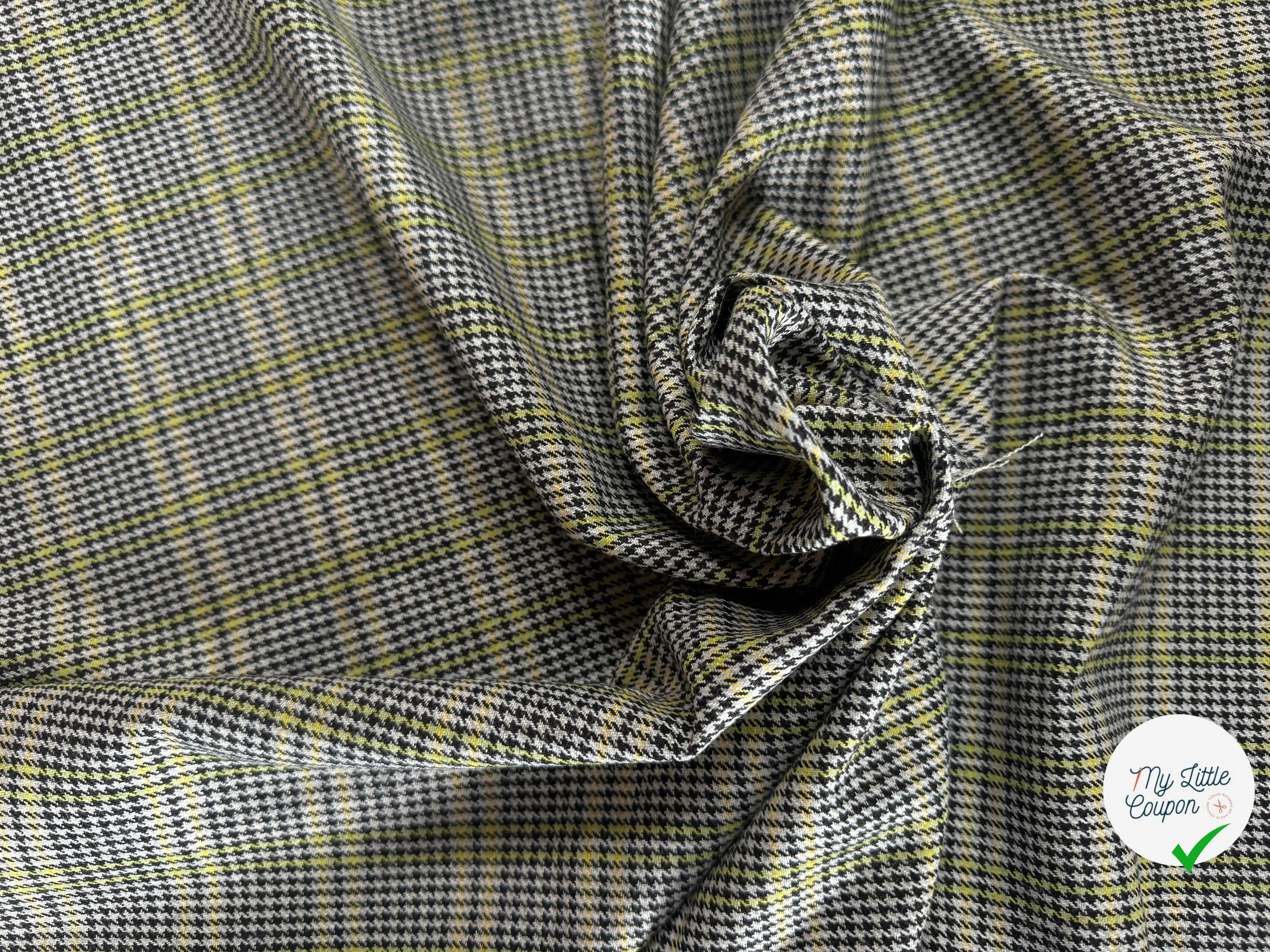 LAINAGE SOUPLE PIED DE POULE CARREAU JAUNE - My Little Coupon