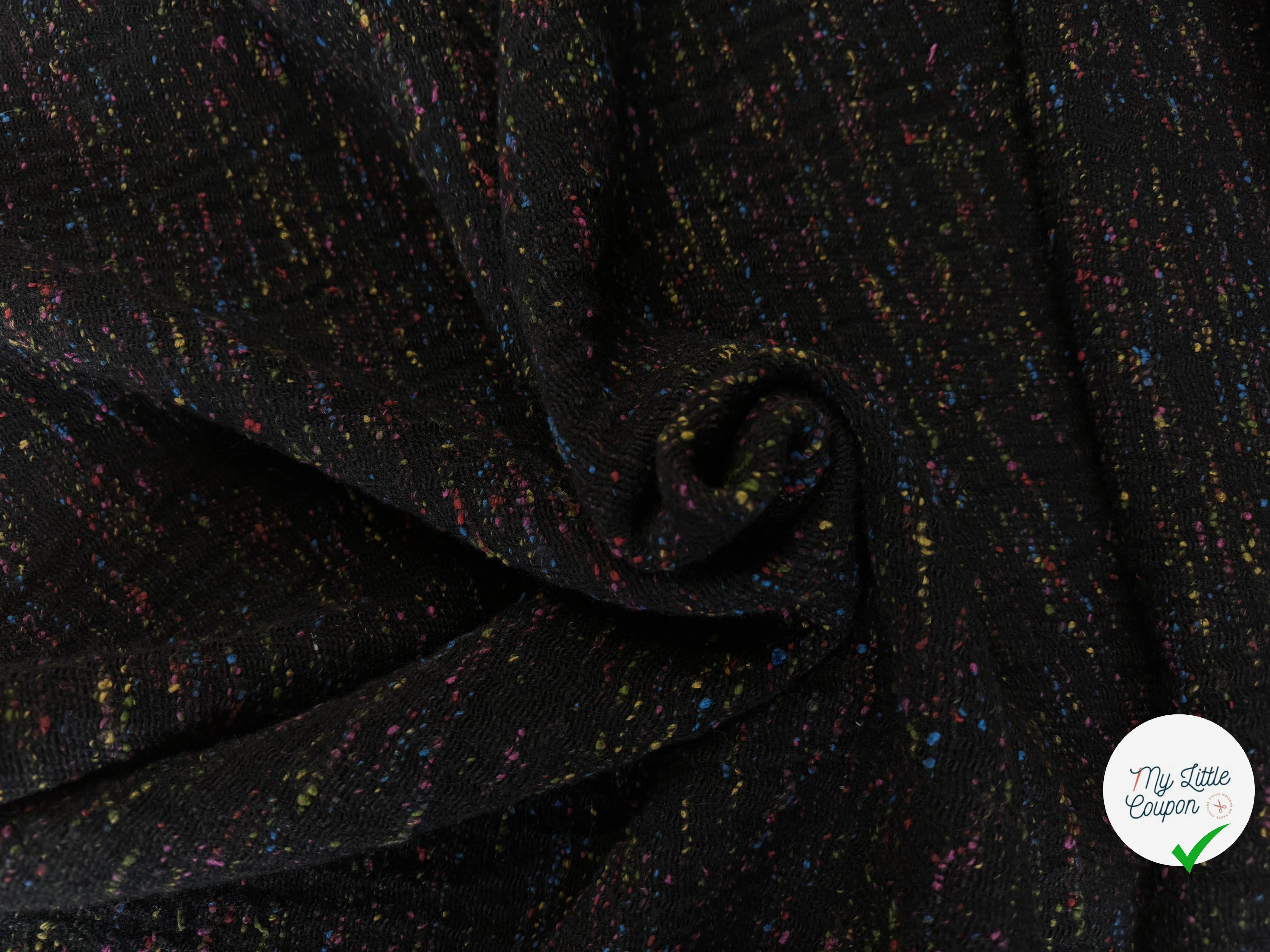 LAINAGE STRECTH MOUCHETÉ MULTICOLOR 70% LAINE - My Little Coupon