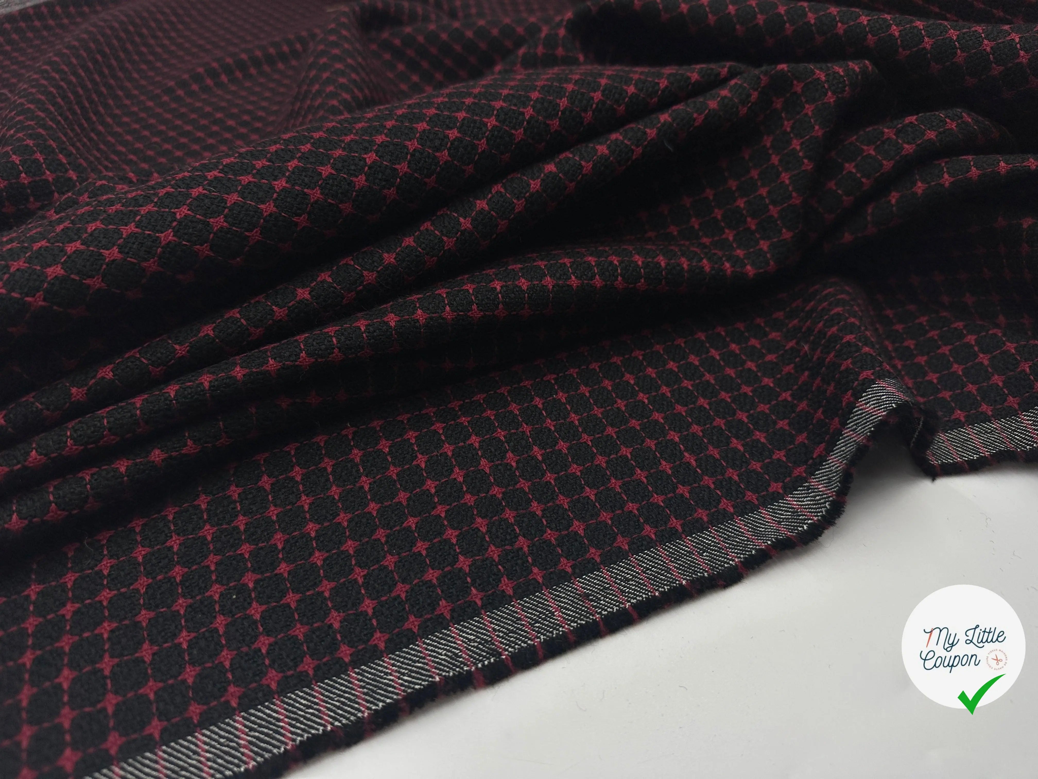 LAINAGE TAILLEUR DE PRINTEMPS ROUGE ET NOIR - My Little Coupon - tissu - coudre
