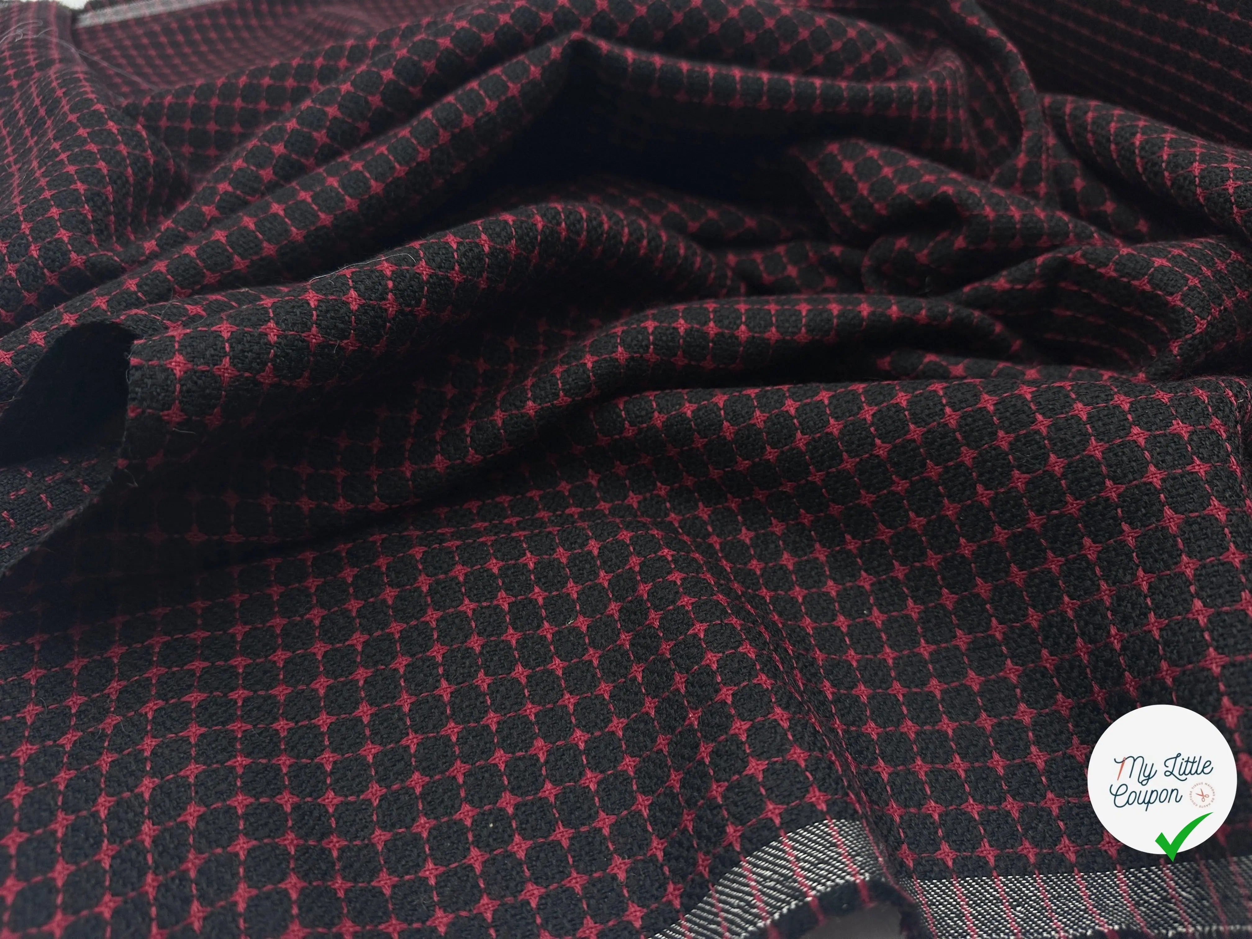 LAINAGE TAILLEUR DE PRINTEMPS ROUGE ET NOIR - My Little Coupon - tissu - coudre